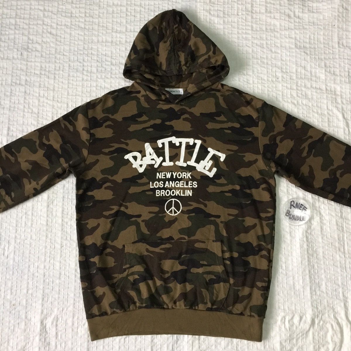Japanese Brand Browny hoodie camouflage spellout Battle New York Size US M / EU 48-50 / 2 - 11 Thumbnail
