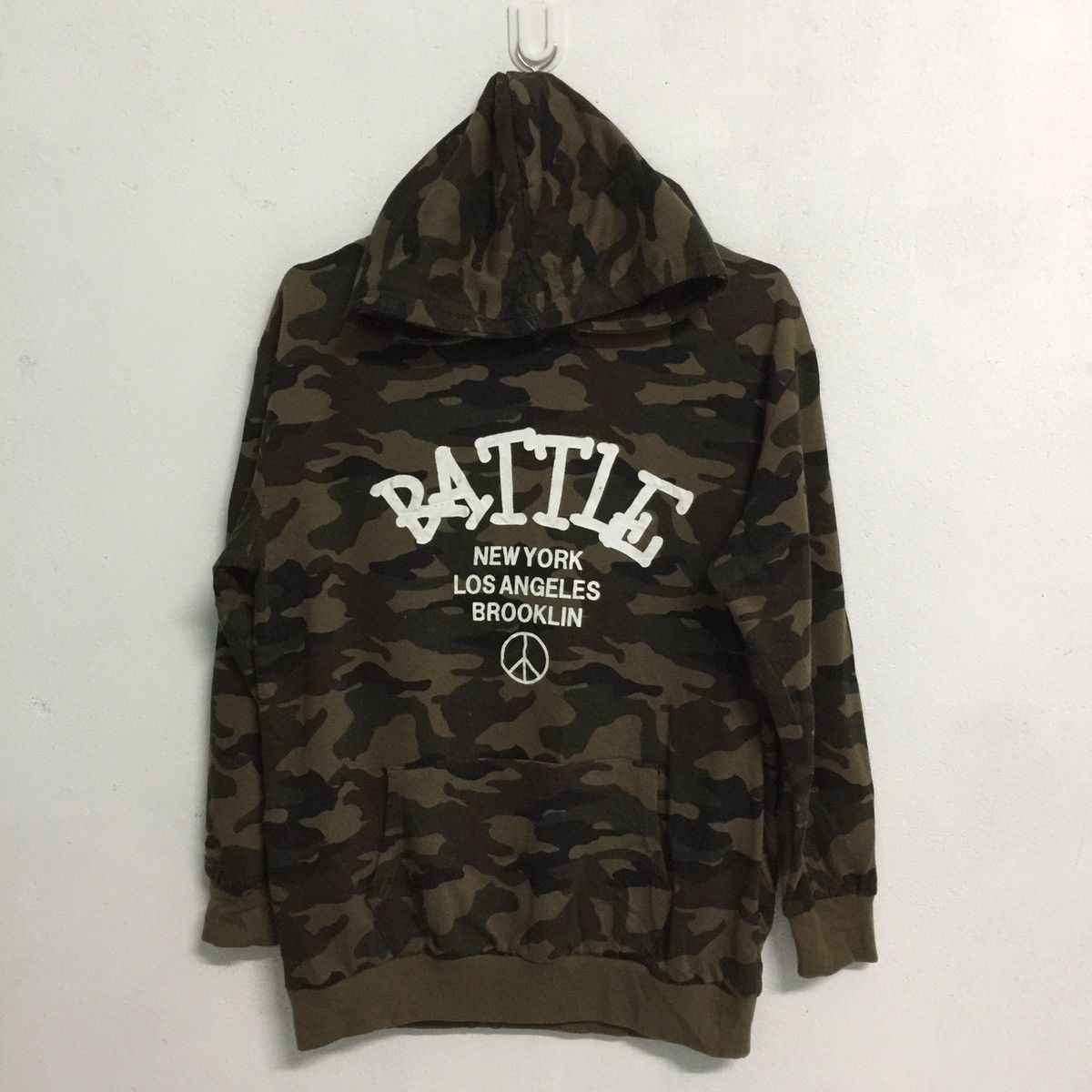 Japanese Brand Browny hoodie camouflage spellout Battle New York Size US M / EU 48-50 / 2 - 1 Thumbnail