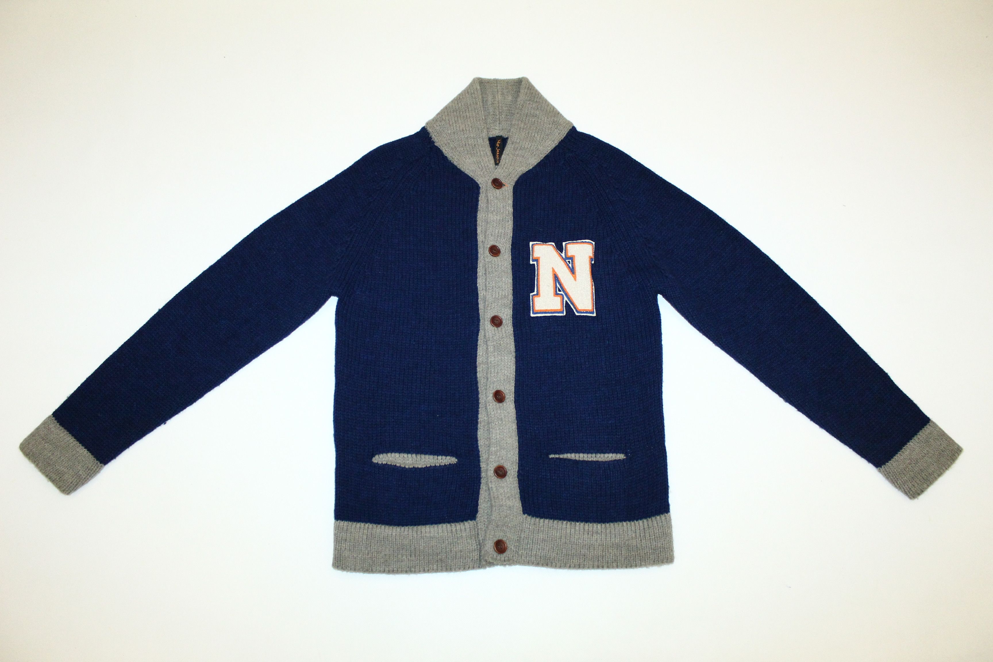 Nudie Jeans Nudie Jeans Co. Logo Embroidery Cable Knit Blend Cardigan Size US XL / EU 56 / 4 - 2 Thumbnail