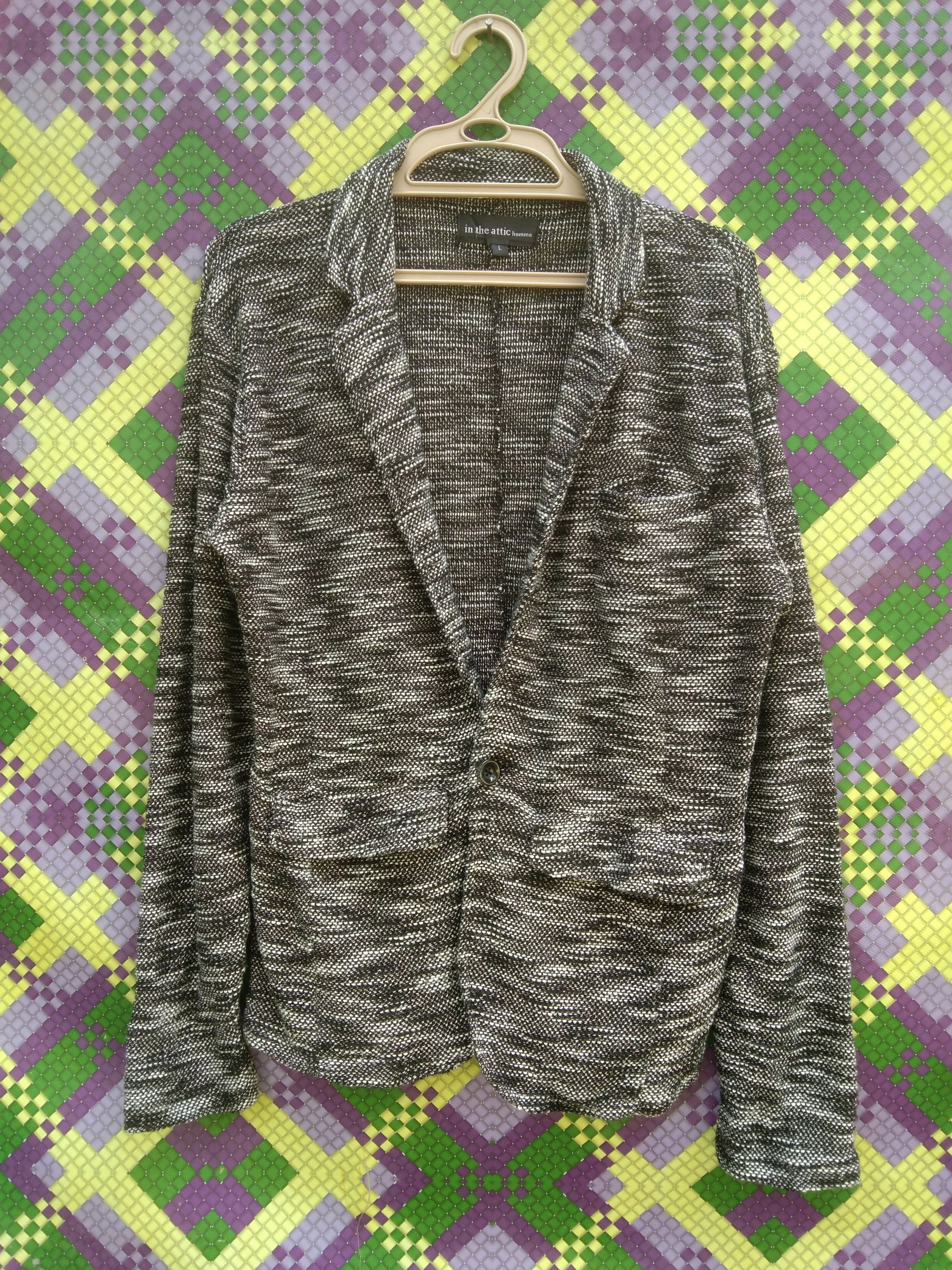 Pre-owned In The Attic Men's Single Button Casual Blazer In Black/white