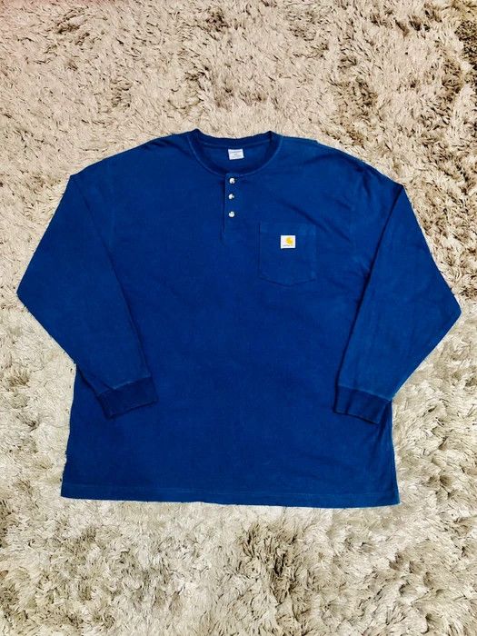 Carhartt × Vintage Vintage Carhartt Long Sleeve Single Pocket T Shirt Size US XL / EU 56 / 4 - 2 Thumbnail