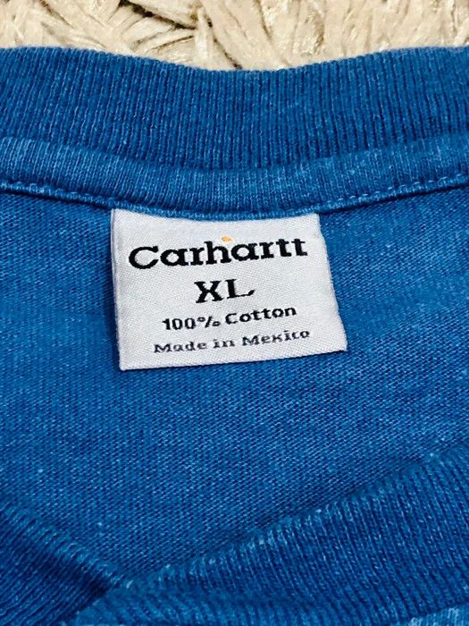 Carhartt × Vintage Vintage Carhartt Long Sleeve Single Pocket T Shirt Size US XL / EU 56 / 4 - 4 Thumbnail