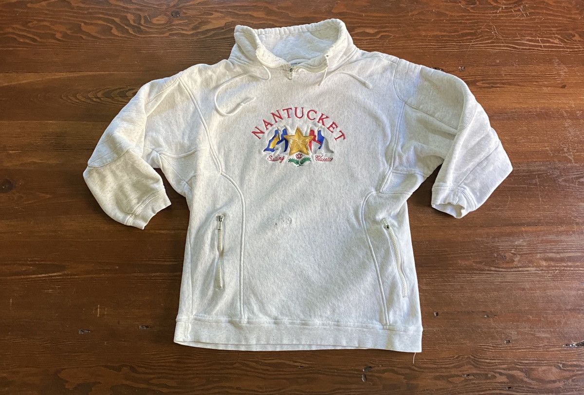 Vintage 80s Nantucket Distressed 3/4 Sleeve Sail Sweatshirt