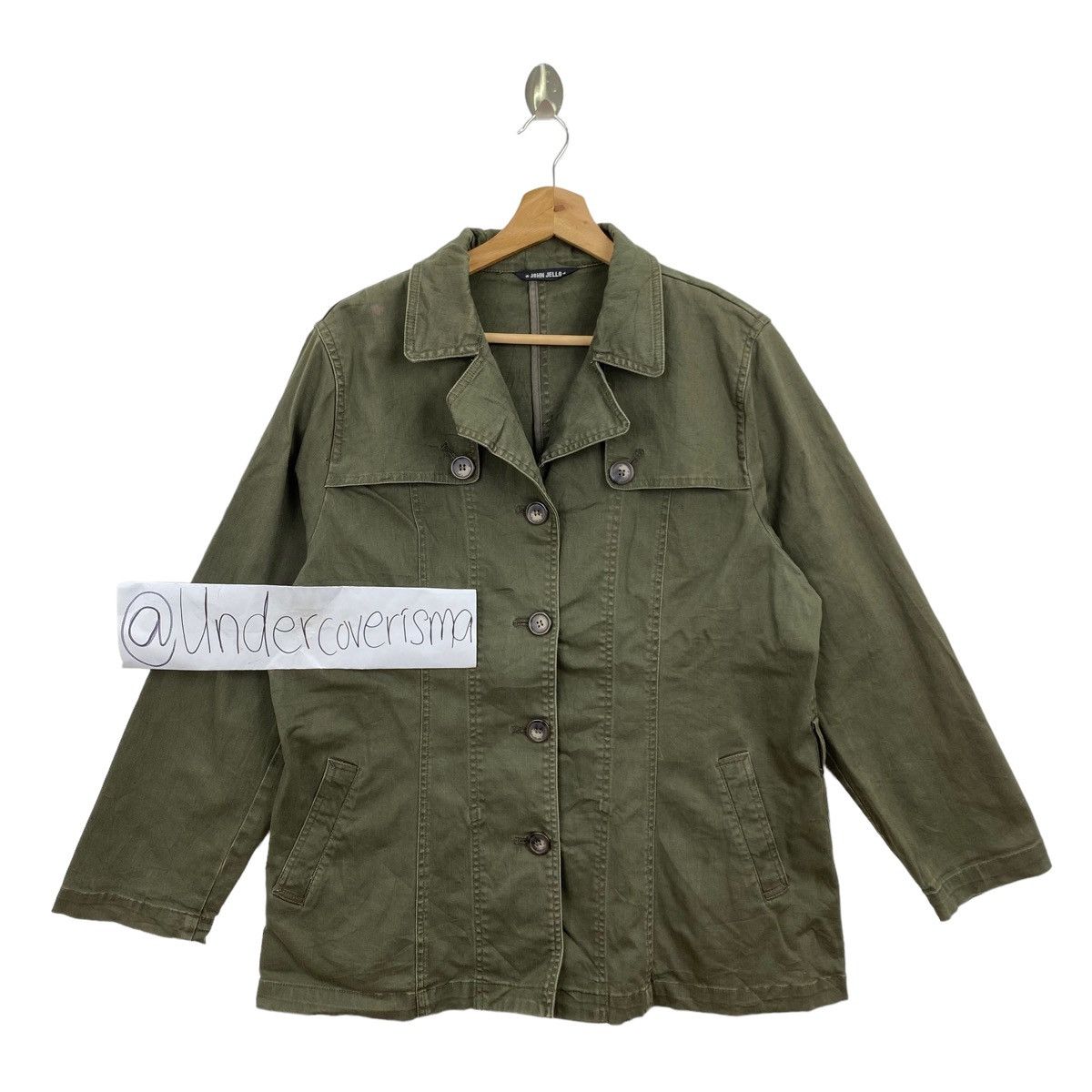 Japanese Brand JOHN JELLO Japanese Brand Punk Button Up Green Jeans Jacket Size US L / EU 52-54 / 3 - 1 Thumbnail