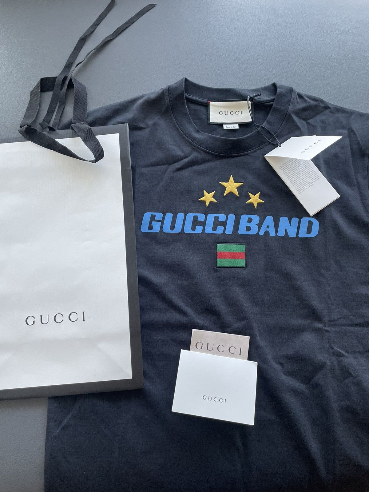 Gucci NEW Rare Sold Out Super Runway Gucci Band Logo Tee T-shirt Size US M / EU 48-50 / 2 - 2 Thumbnail
