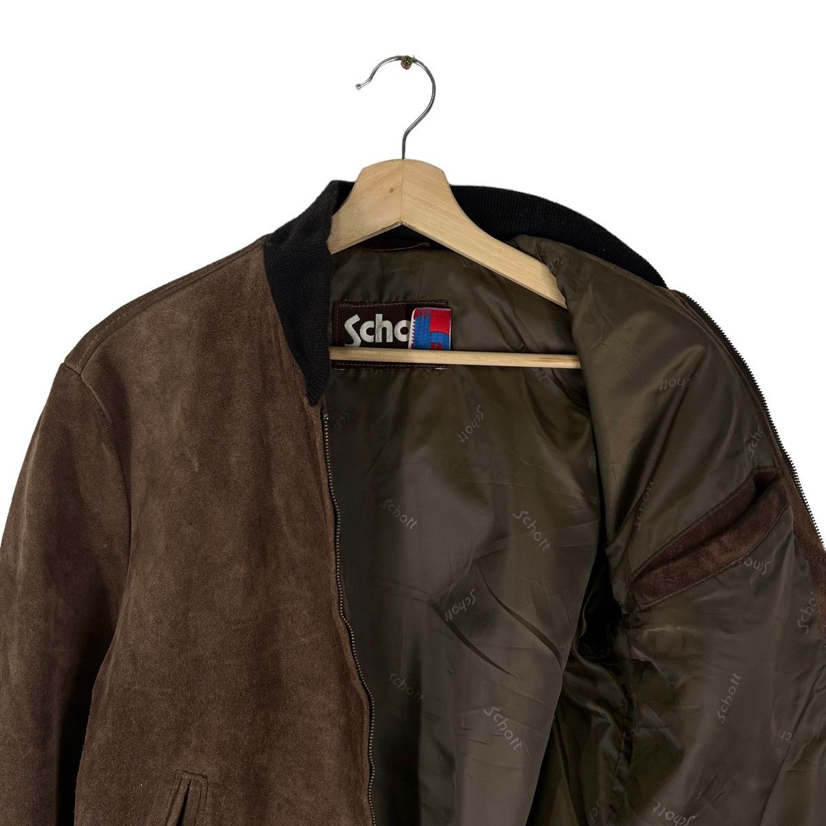 Schott VINTAGE SUEDE LEATHER JACKET BOMBER SCHOTT MADE IN USA Size US M / EU 48-50 / 2 - 10 Thumbnail