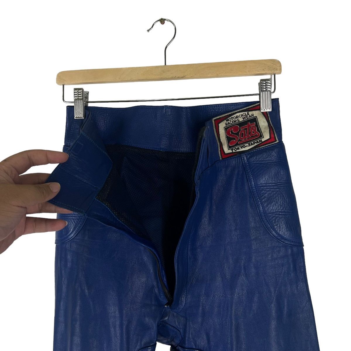 Genuine Leather VINTAGE MOTORCYCLE RACING WEAR SATO TOKYO JAPAN LEATHER PANT Size US 28 / EU 44 - 11 Thumbnail