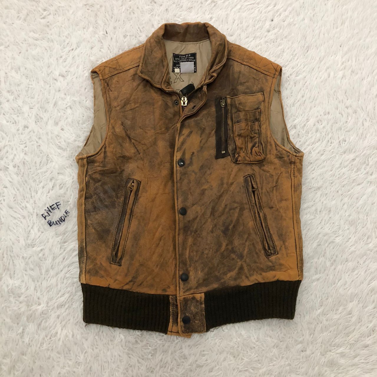 Rare Vintage Avirex Type B-9 USAF Leather Vest Made in USA