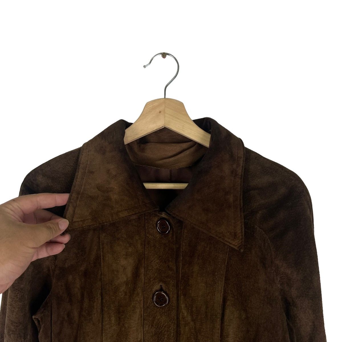 Japanese Brand VINTAGE TRENCH LEATHER JACKET DOUBLE BREAST PARTINA TOKYO Size S / US 4 / IT 40 - 4 Thumbnail