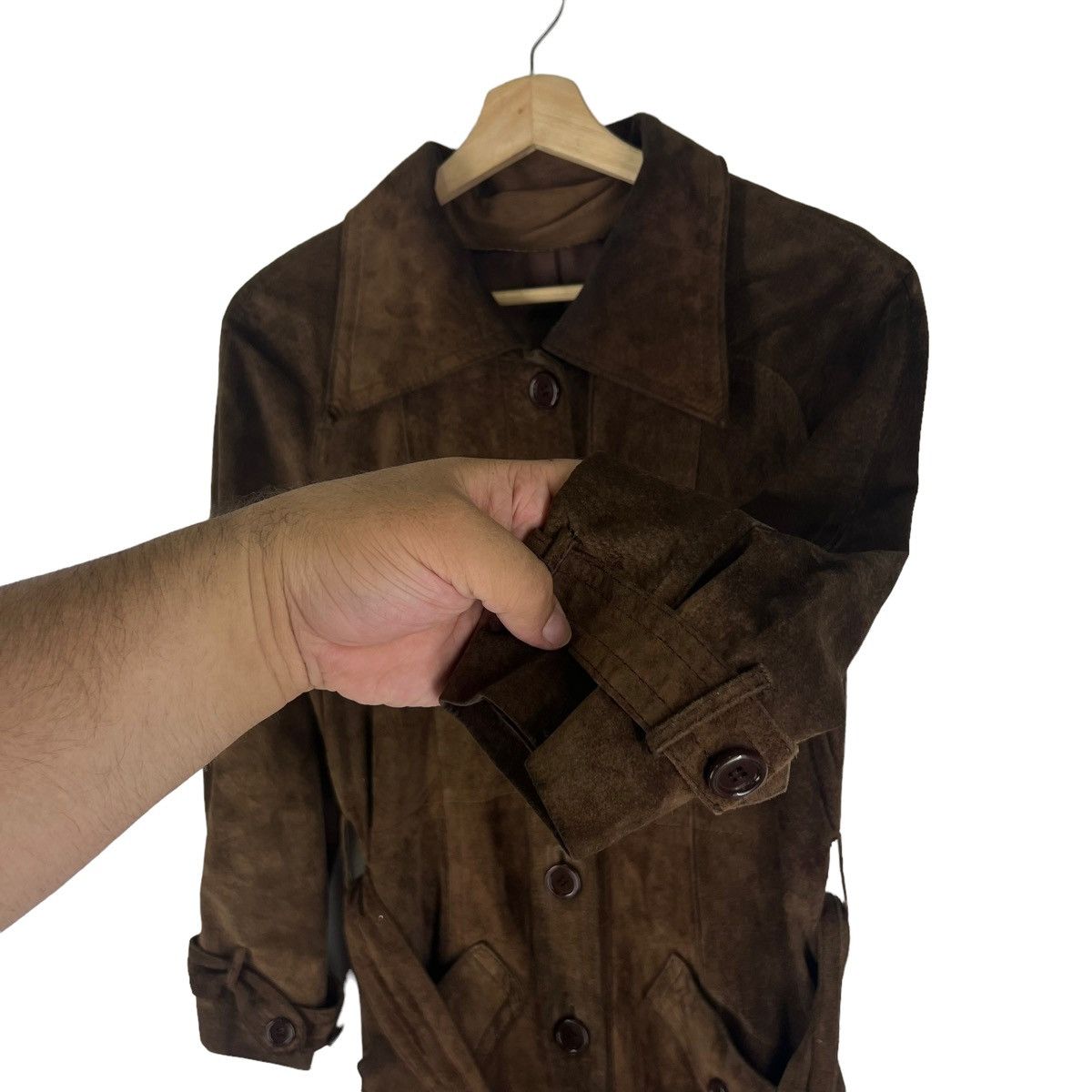 Japanese Brand VINTAGE TRENCH LEATHER JACKET DOUBLE BREAST PARTINA TOKYO Size S / US 4 / IT 40 - 2 Thumbnail