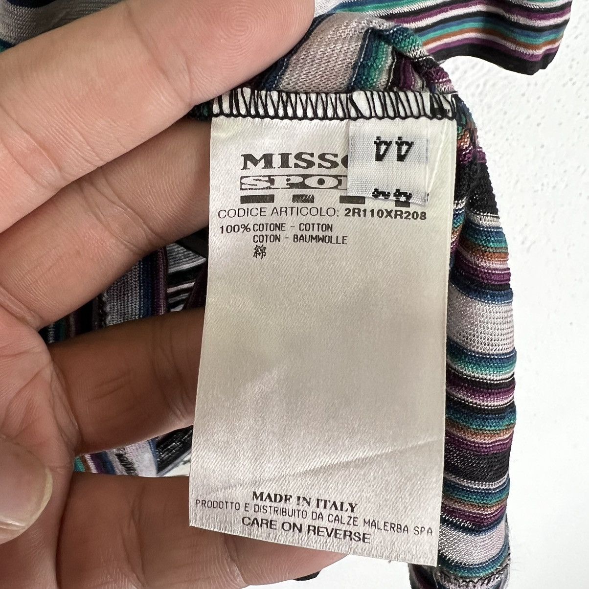 Missoni VINTAGE MISSONI SPORT MADE IN ITALY STRIPED TEE Size US S / EU 44-46 / 1 - 7 Thumbnail