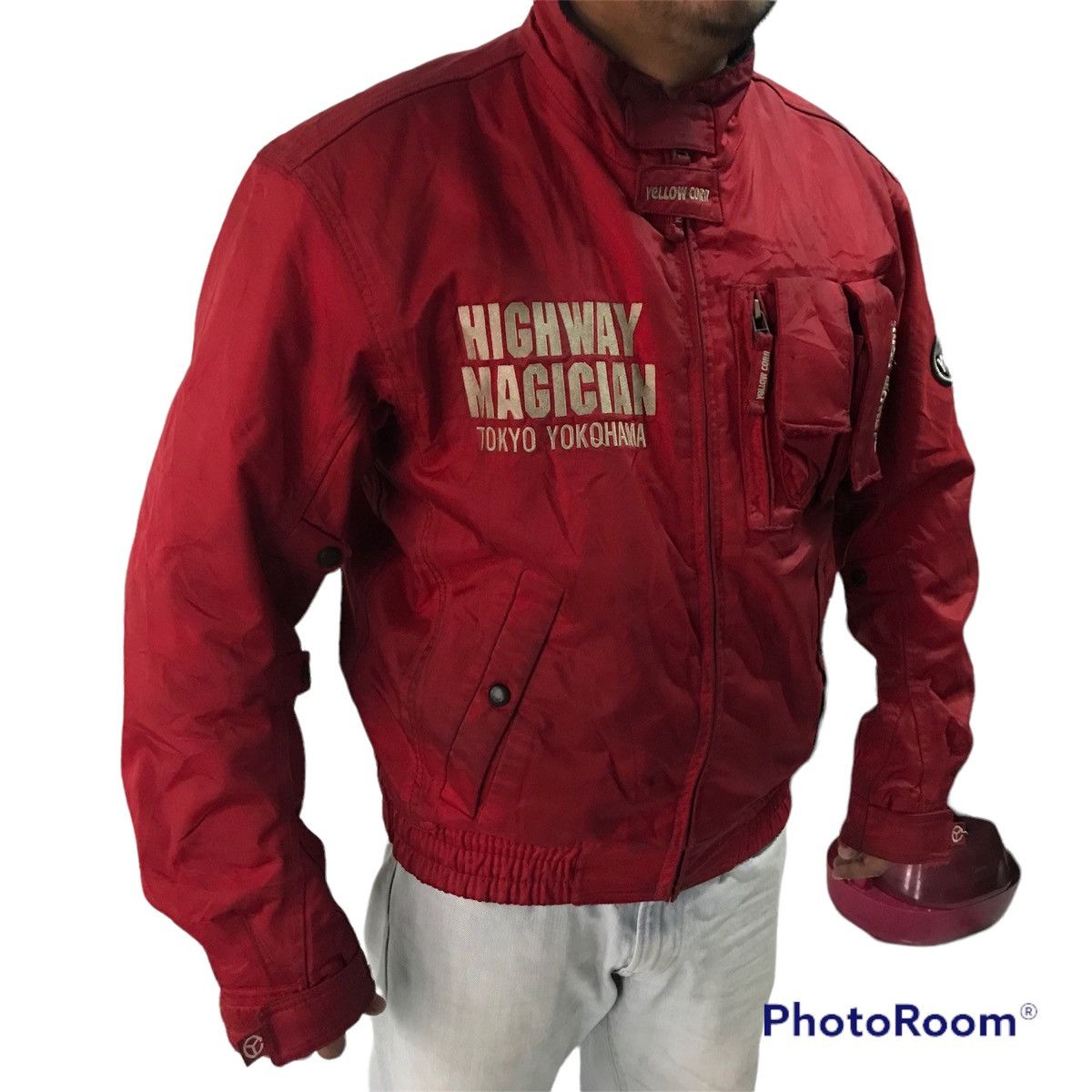 Japanese Brand Yellow corn motorsports equipment bomber style jacket Size US L / EU 52-54 / 3 - 4 Thumbnail