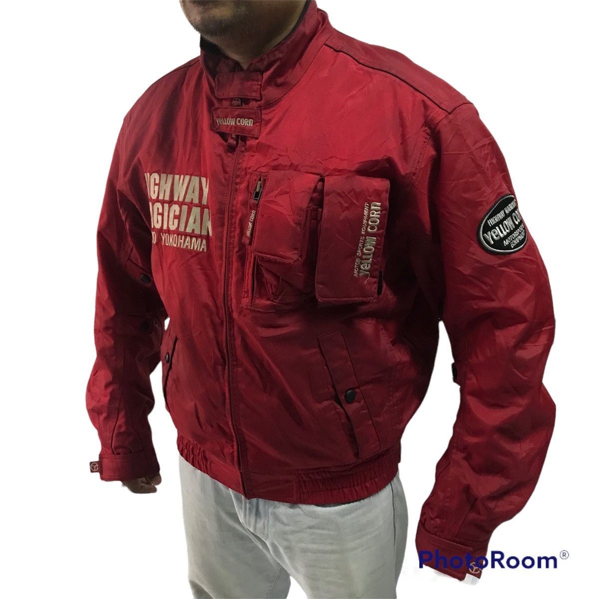 Japanese Brand Yellow corn motorsports equipment bomber style jacket Size US L / EU 52-54 / 3 - 5 Thumbnail