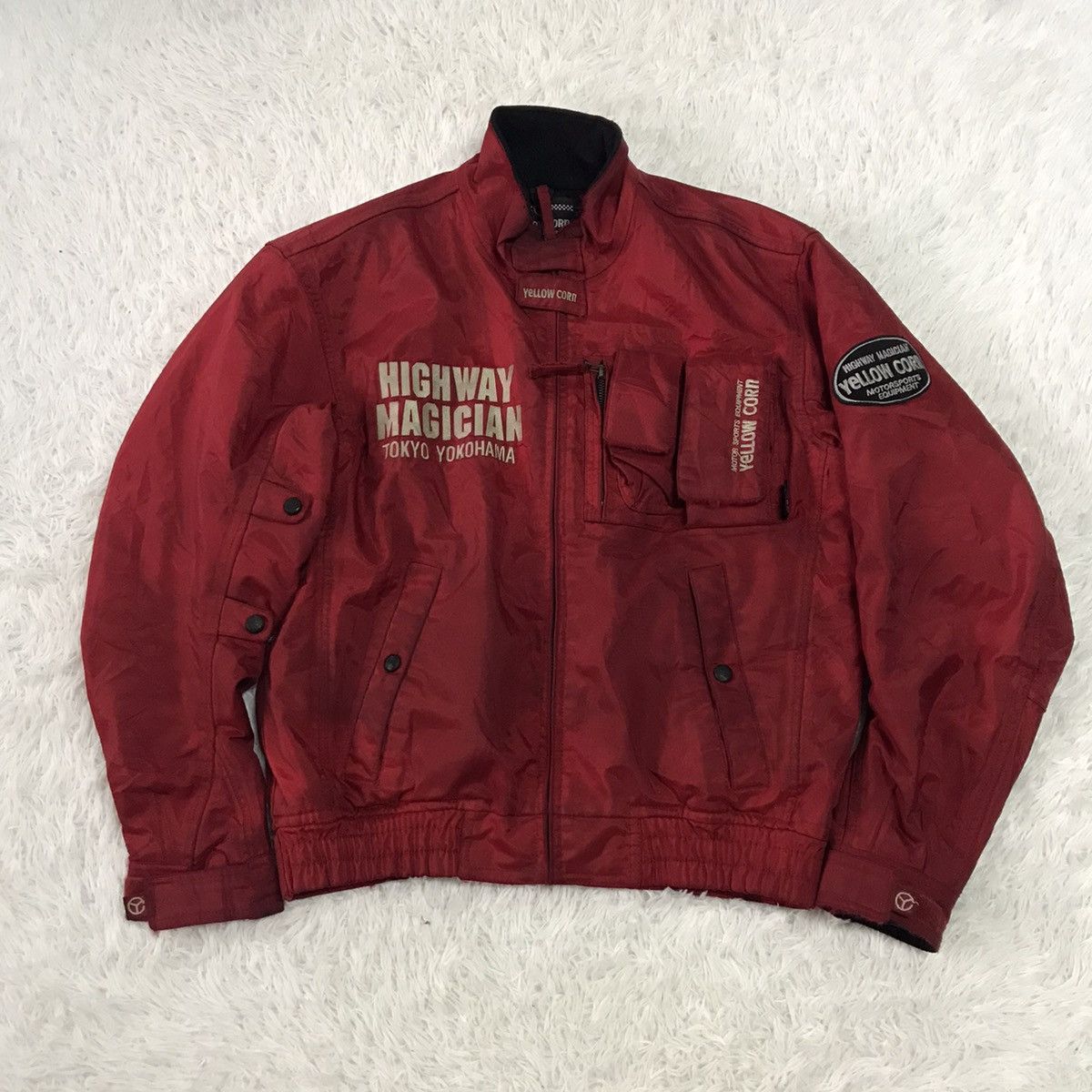 Japanese Brand Yellow corn motorsports equipment bomber style jacket Size US L / EU 52-54 / 3 - 15 Thumbnail