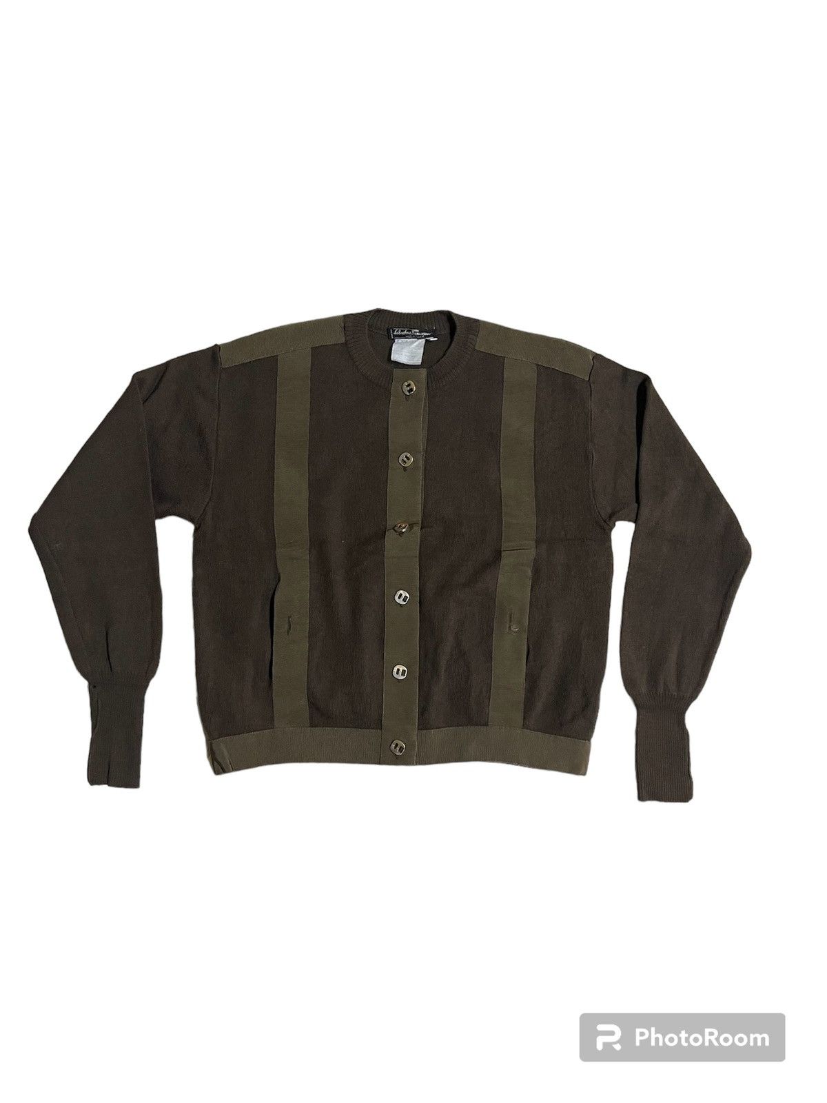 Salvatore Ferragamo × Vintage Salvatore Ferragamo Wool Sweatshirt Button Long Sleeve Italy Size S / US 4 / IT 40 - 1 Thumbnail