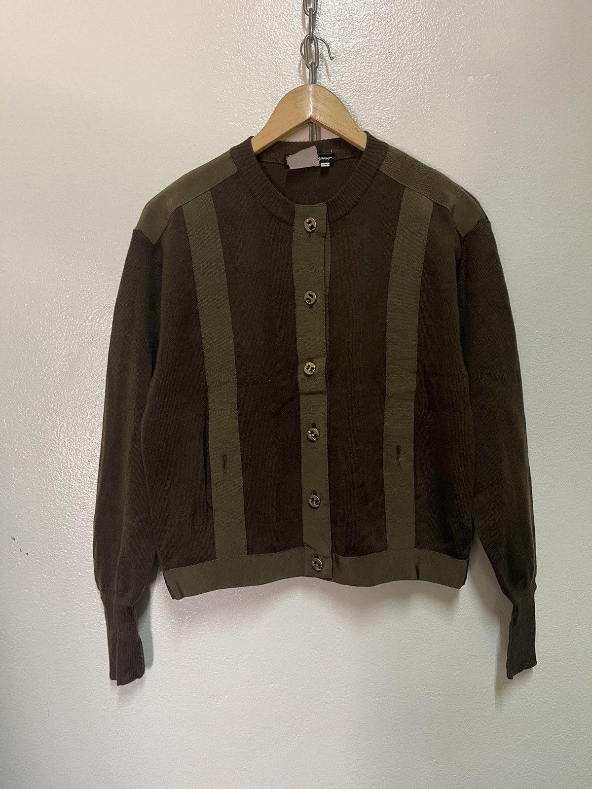Salvatore Ferragamo × Vintage Salvatore Ferragamo Wool Sweatshirt Button Long Sleeve Italy Size S / US 4 / IT 40 - 3 Thumbnail