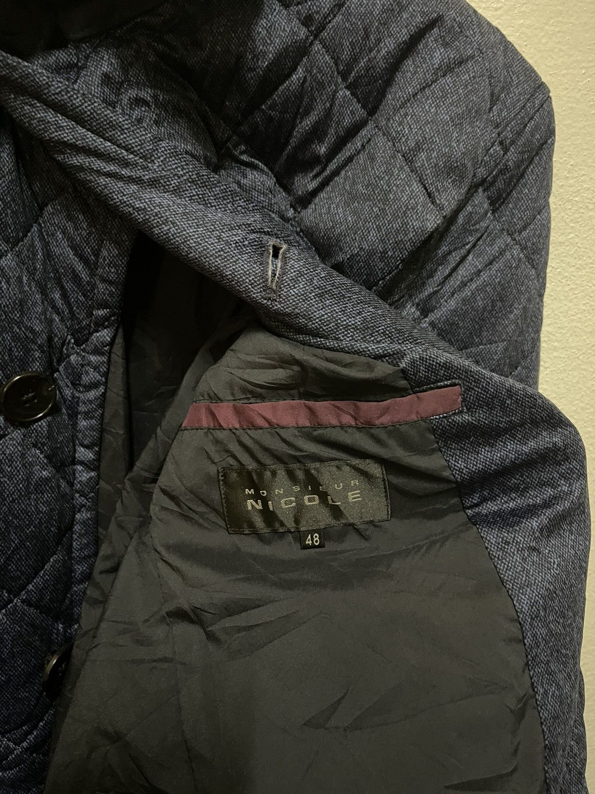 Japanese Brand Monsieur Nicole Quilted Button Jacket Size US M / EU 48-50 / 2 - 10 Thumbnail