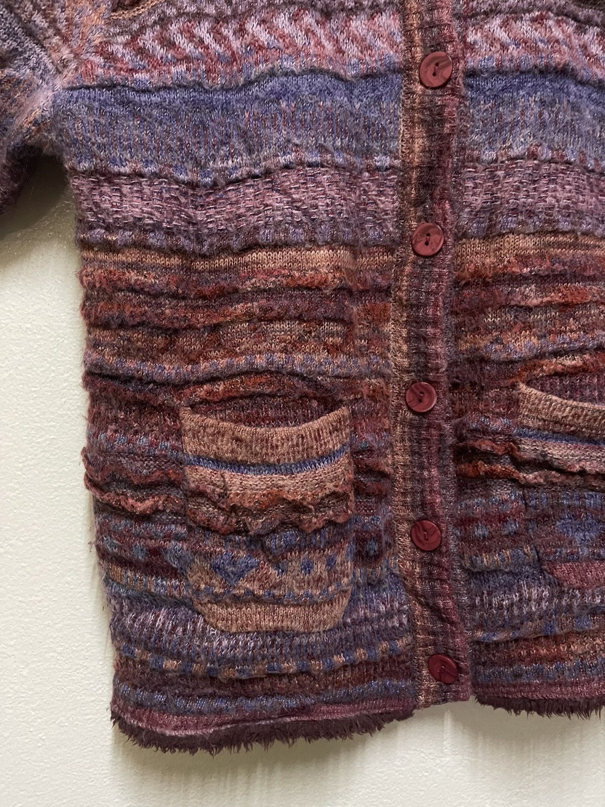 Japanese Brand Rare Mohair Button Sweater Multicolour Size M / US 6-8 / IT 42-44 - 3 Thumbnail