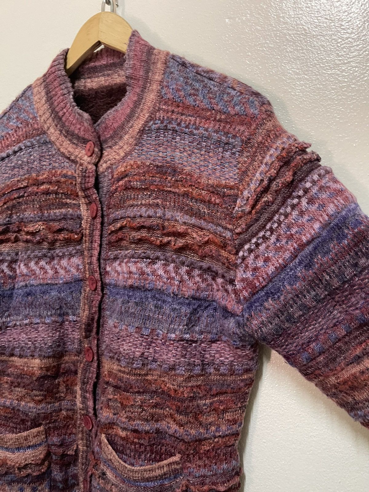 Japanese Brand Rare Mohair Button Sweater Multicolour Size M / US 6-8 / IT 42-44 - 5 Thumbnail