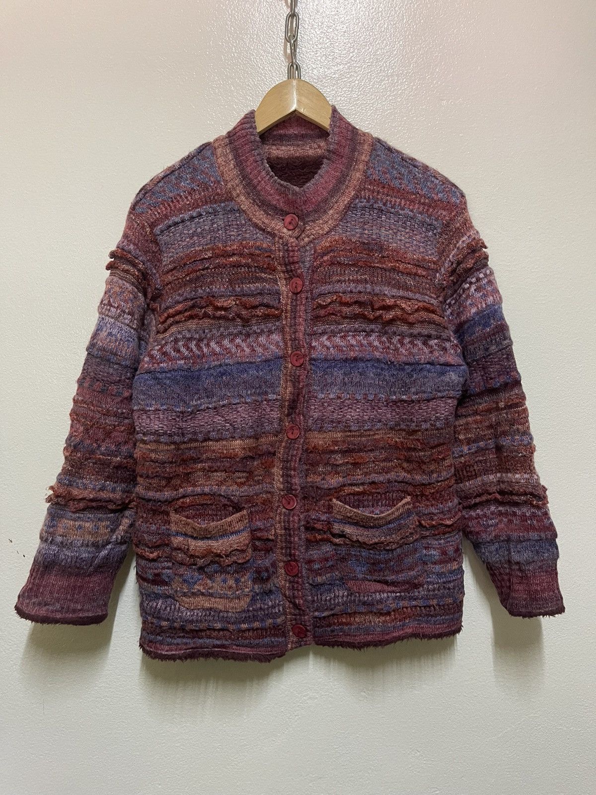 Japanese Brand Rare Mohair Button Sweater Multicolour Size M / US 6-8 / IT 42-44 - 1 Thumbnail