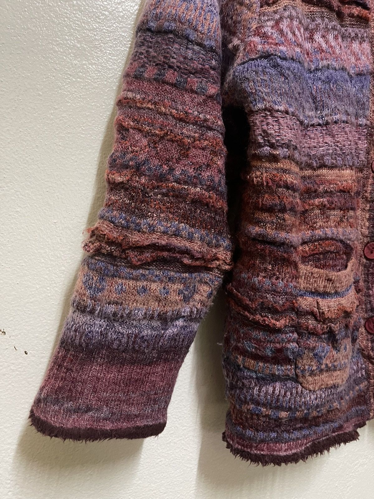 Japanese Brand Rare Mohair Button Sweater Multicolour Size M / US 6-8 / IT 42-44 - 4 Thumbnail