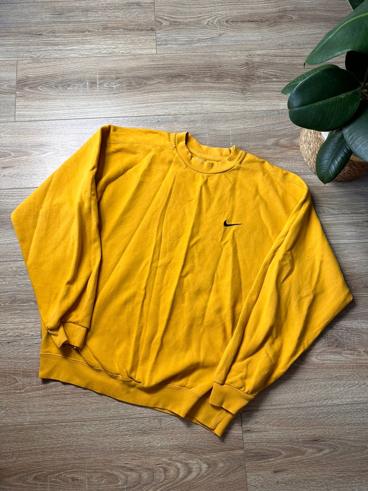 Pre-owned Nike X Nike Acg Vintage 90's Nike Sweatshirt Swoosh Nike Distressed Sweater In Yellow