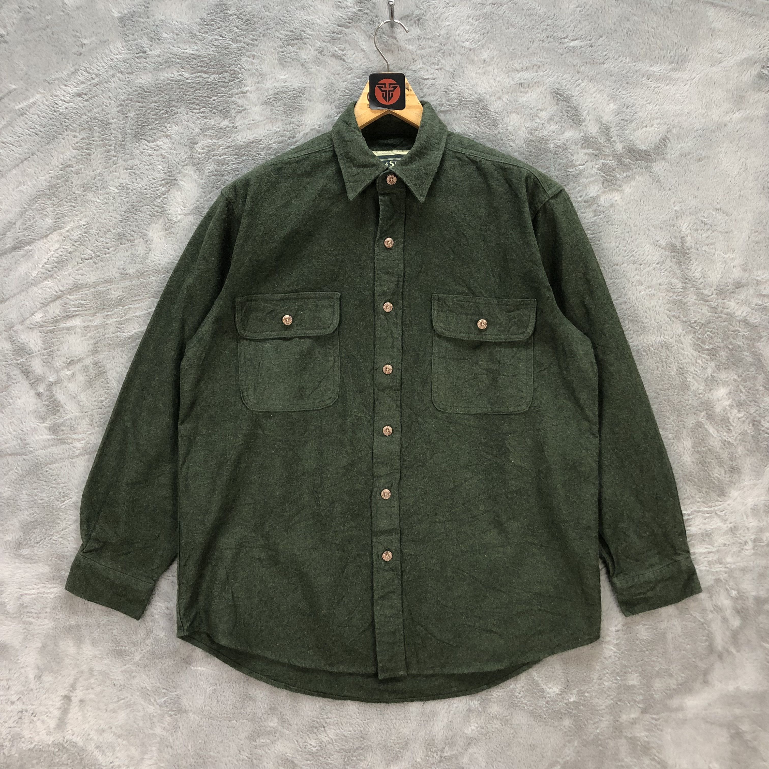 image of Field And Stream x Flannel Field & Stream Green Flannel 6318-60, Men's (Size Medium)