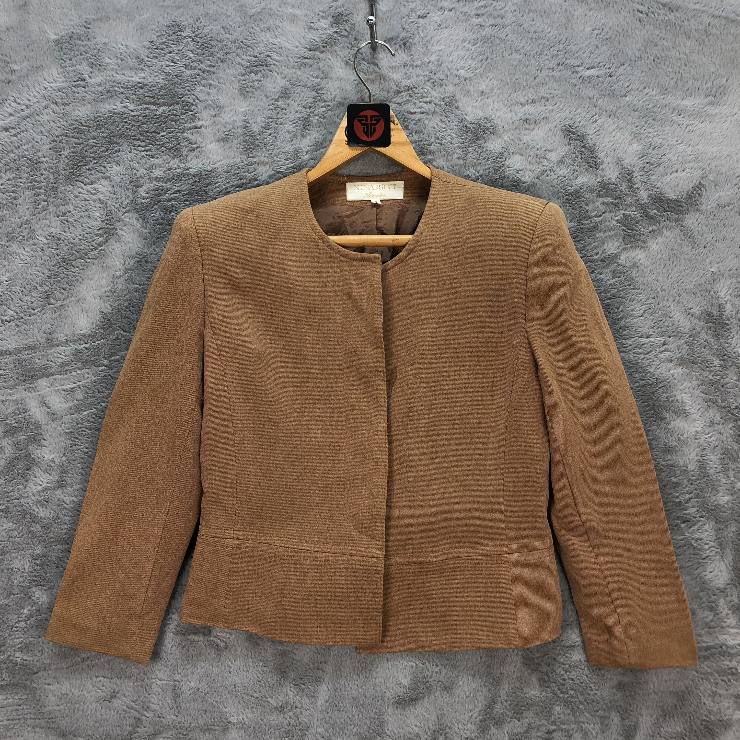 Nina Ricci NINA RICCI CROPPED JACKET / BROWN SUITS JACKET #6323-60 Size S / US 4 / IT 40 - 1 Thumbnail