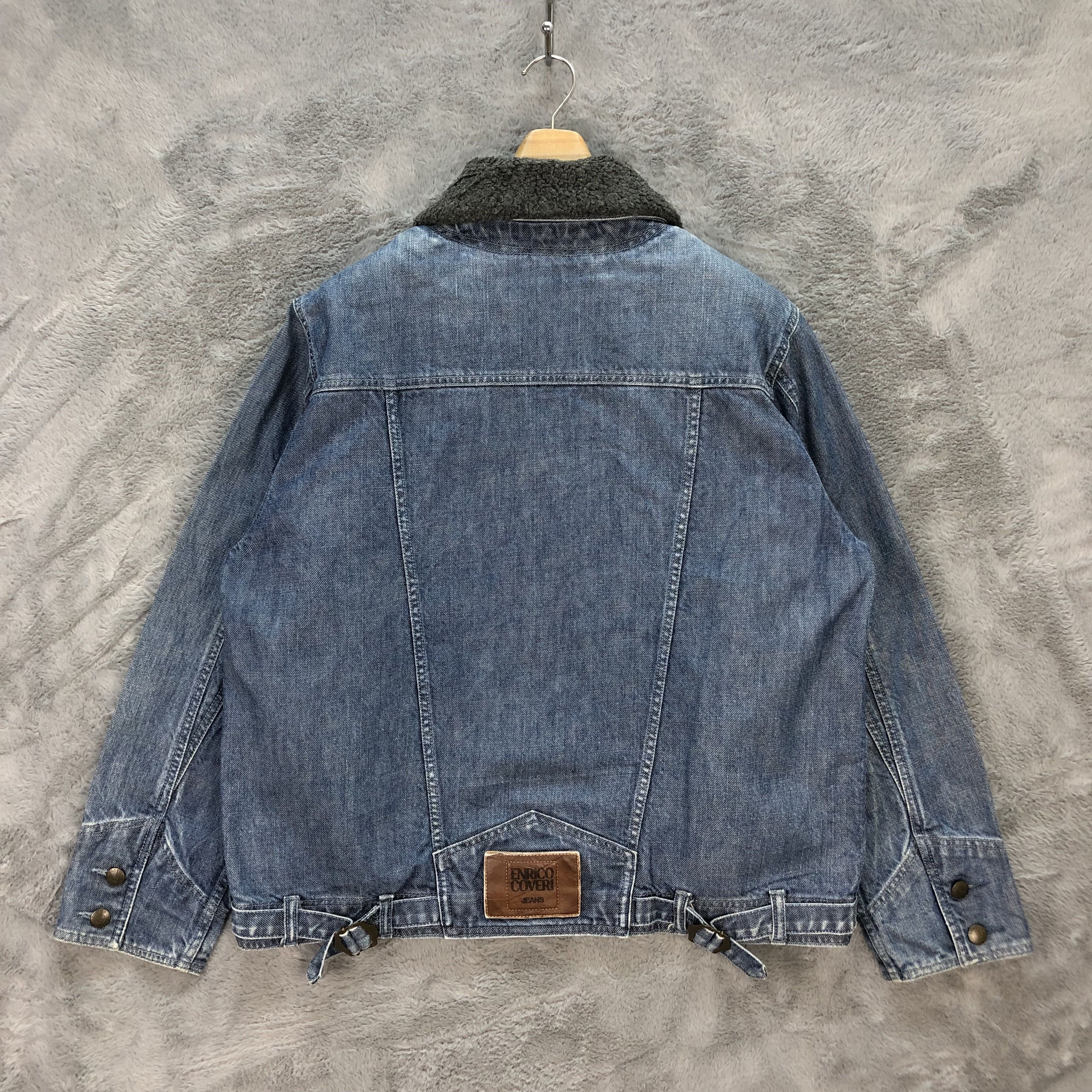 Enrico Coveri ENRICO COVERI JEANS SHERPA DENIM JACKET #6273-57 Size US XXS / EU 40 - 13 Thumbnail