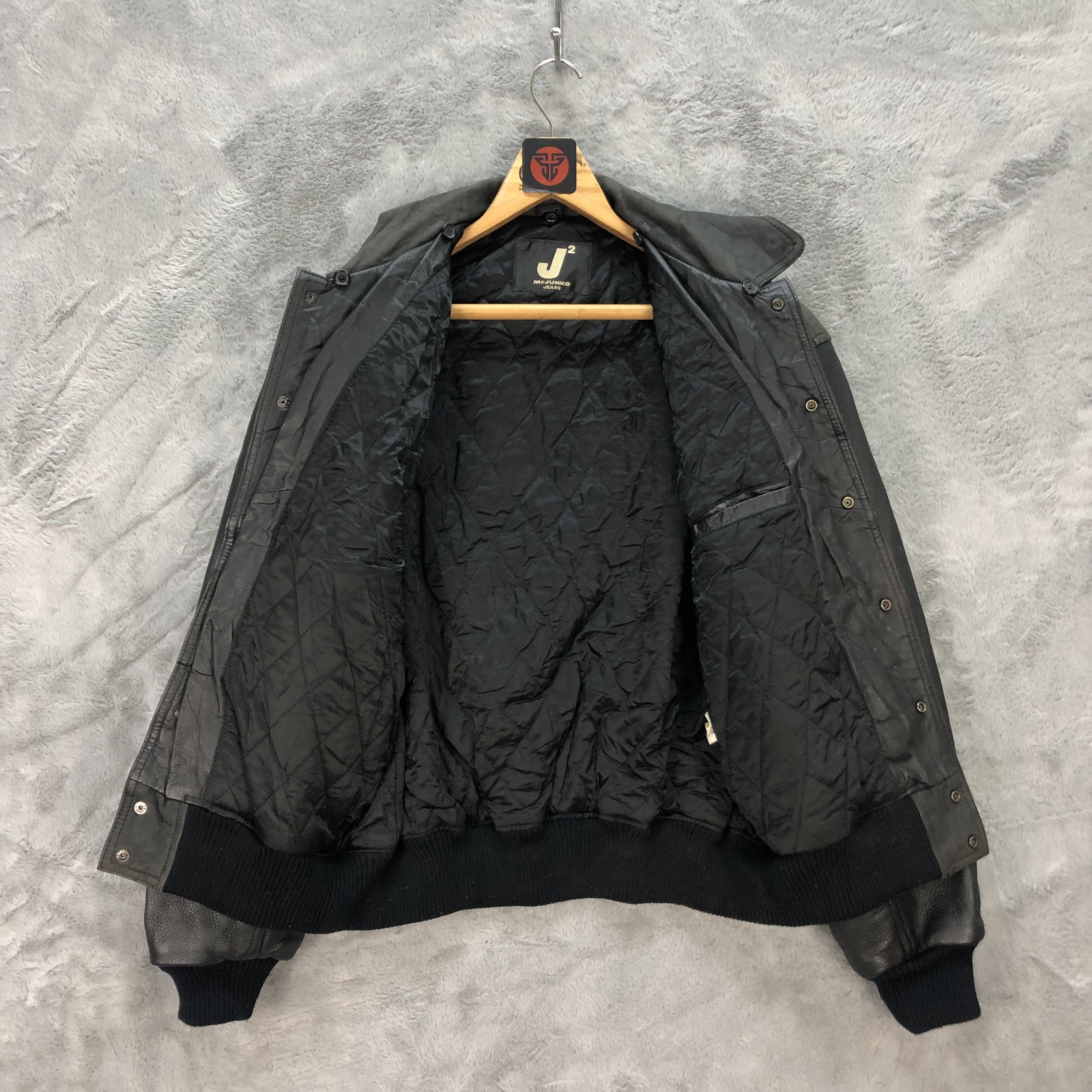 Mr. Junko RARE🔥 MR JUNKO JEANS BIG LOGO LEATHER JACKET #6257-56 Size US M / EU 48-50 / 2 - 9 Thumbnail