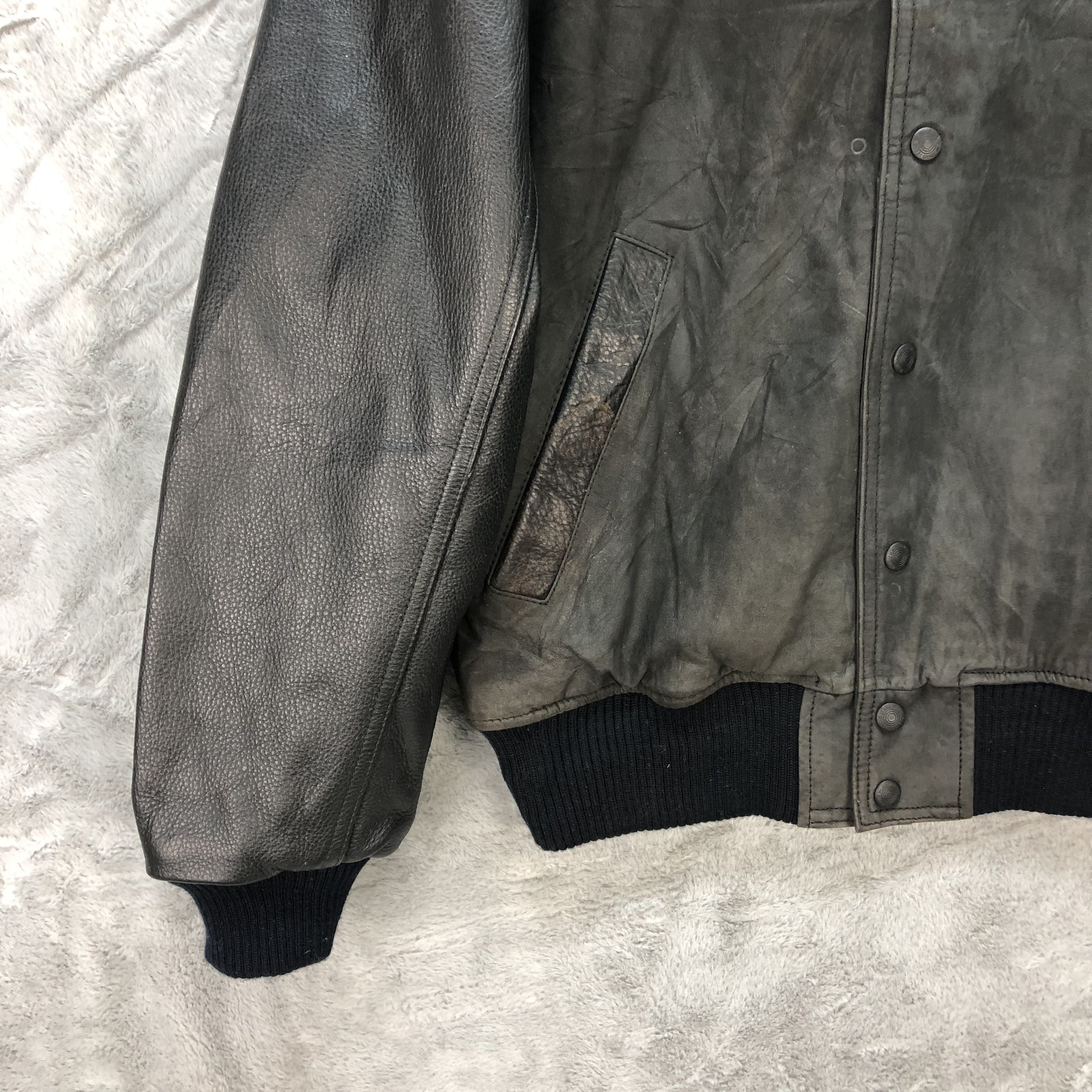 Mr. Junko RARE🔥 MR JUNKO JEANS BIG LOGO LEATHER JACKET #6257-56 Size US M / EU 48-50 / 2 - 6 Thumbnail