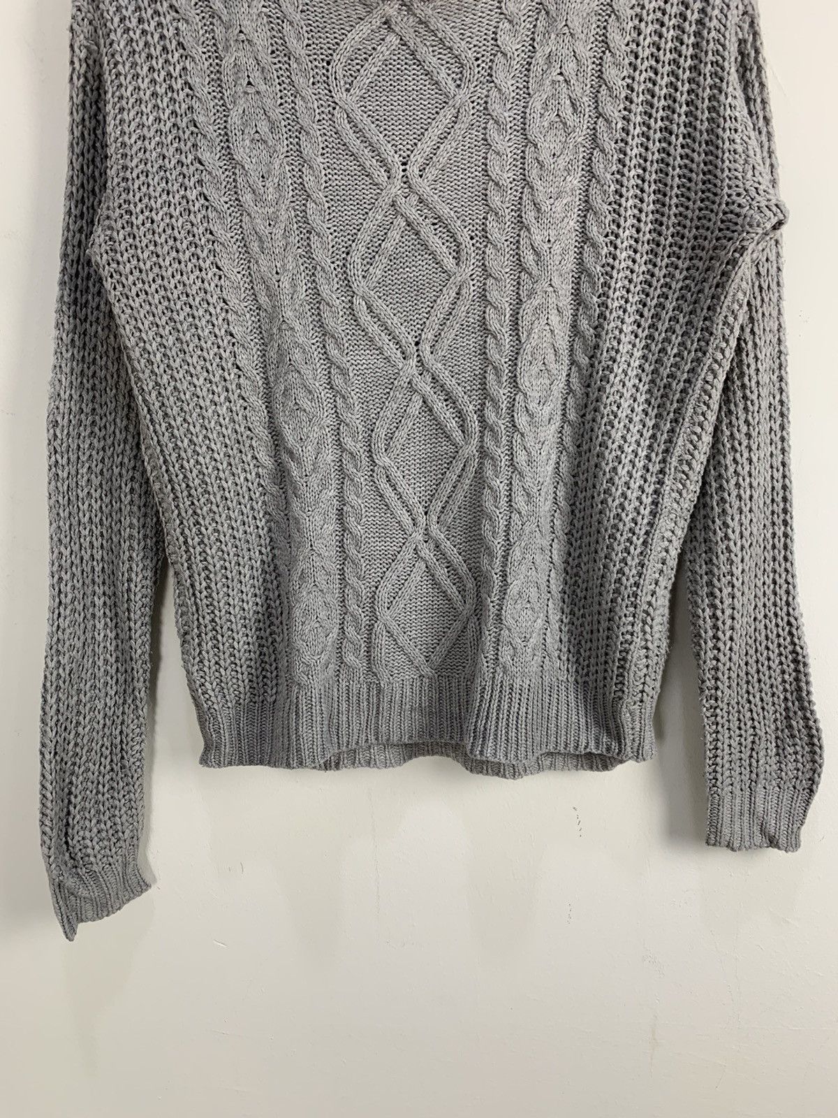 Aran Isles Knitwear × Designer RETROGIRL Transparent MeshNet Cable Knitwear Sweater Jumper Size M / US 6-8 / IT 42-44 - 4 Thumbnail