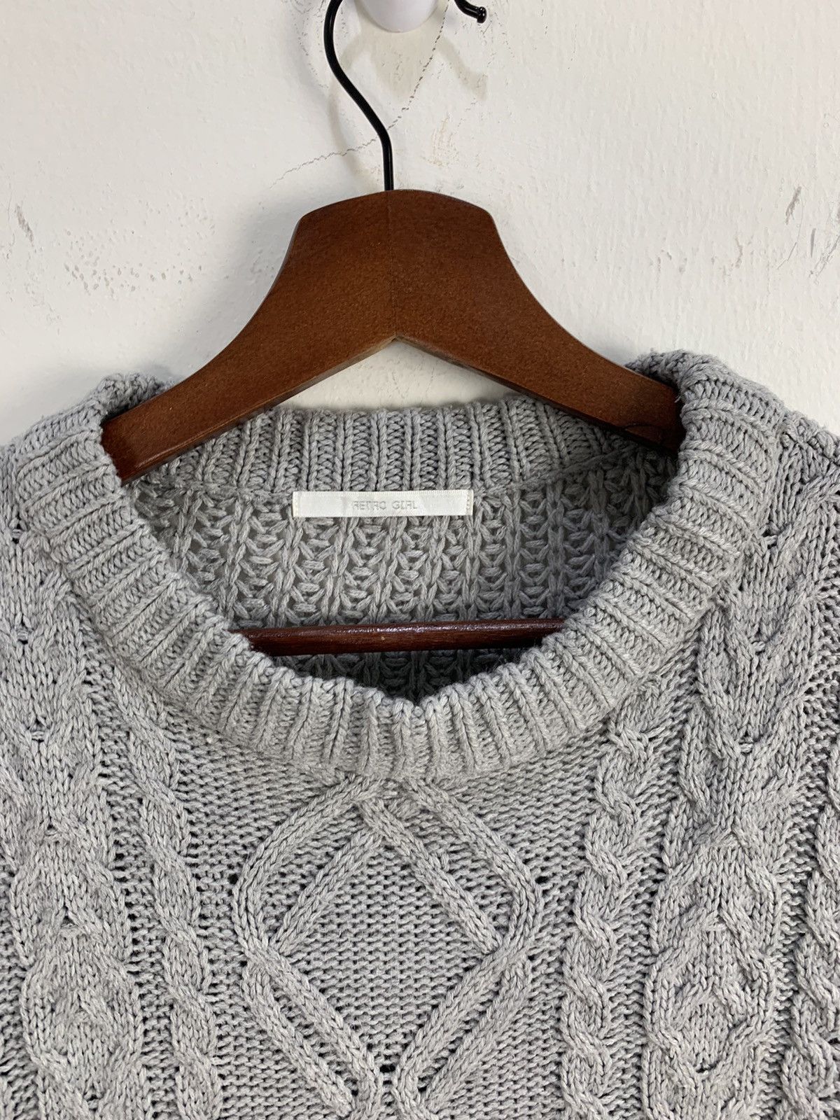 Aran Isles Knitwear × Designer RETROGIRL Transparent MeshNet Cable Knitwear Sweater Jumper Size M / US 6-8 / IT 42-44 - 7 Thumbnail
