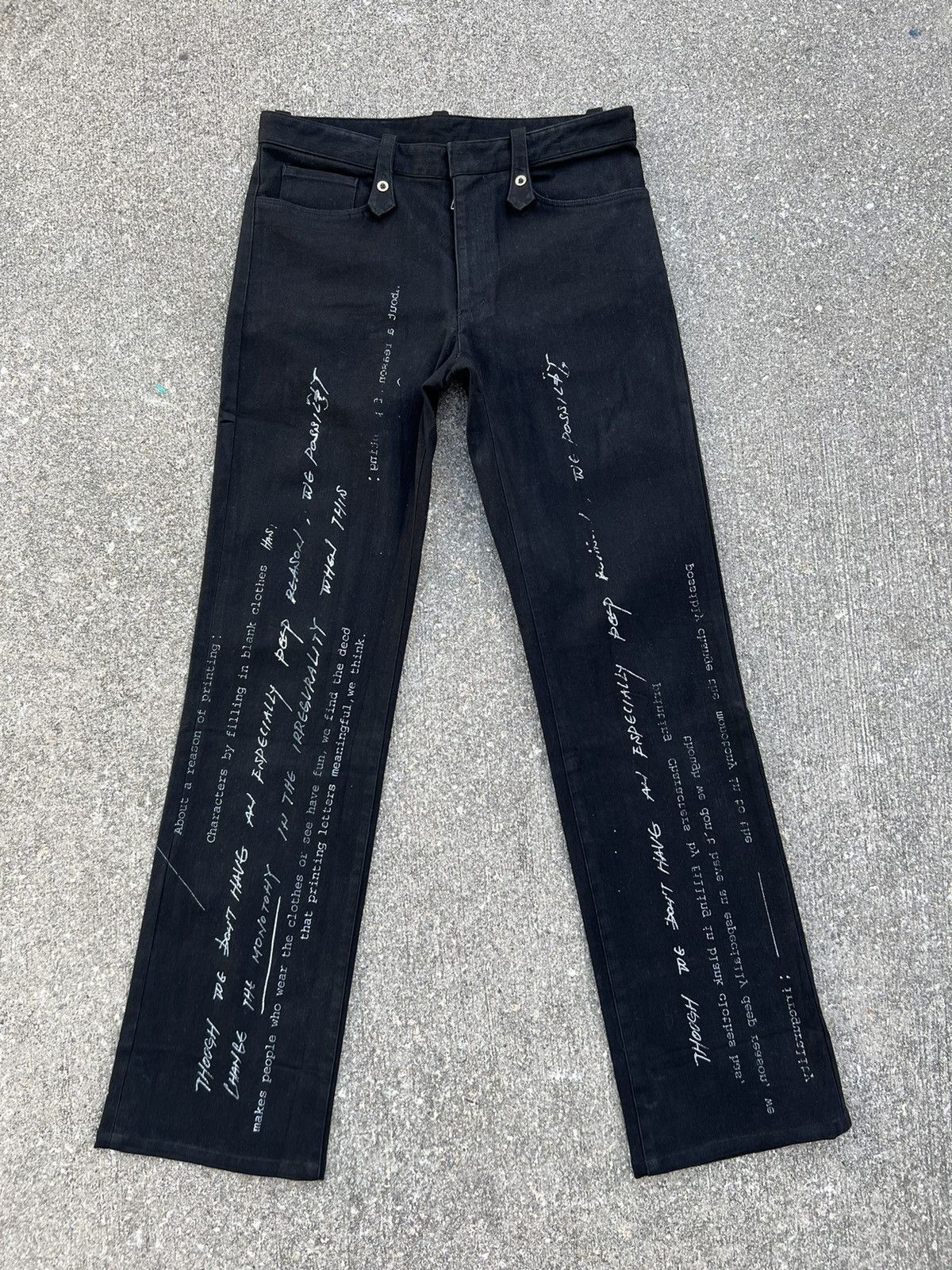 Vintage Vintage Dirge Made in Japan Poem Flare Black Jeans Size US 31 - 2 Thumbnail