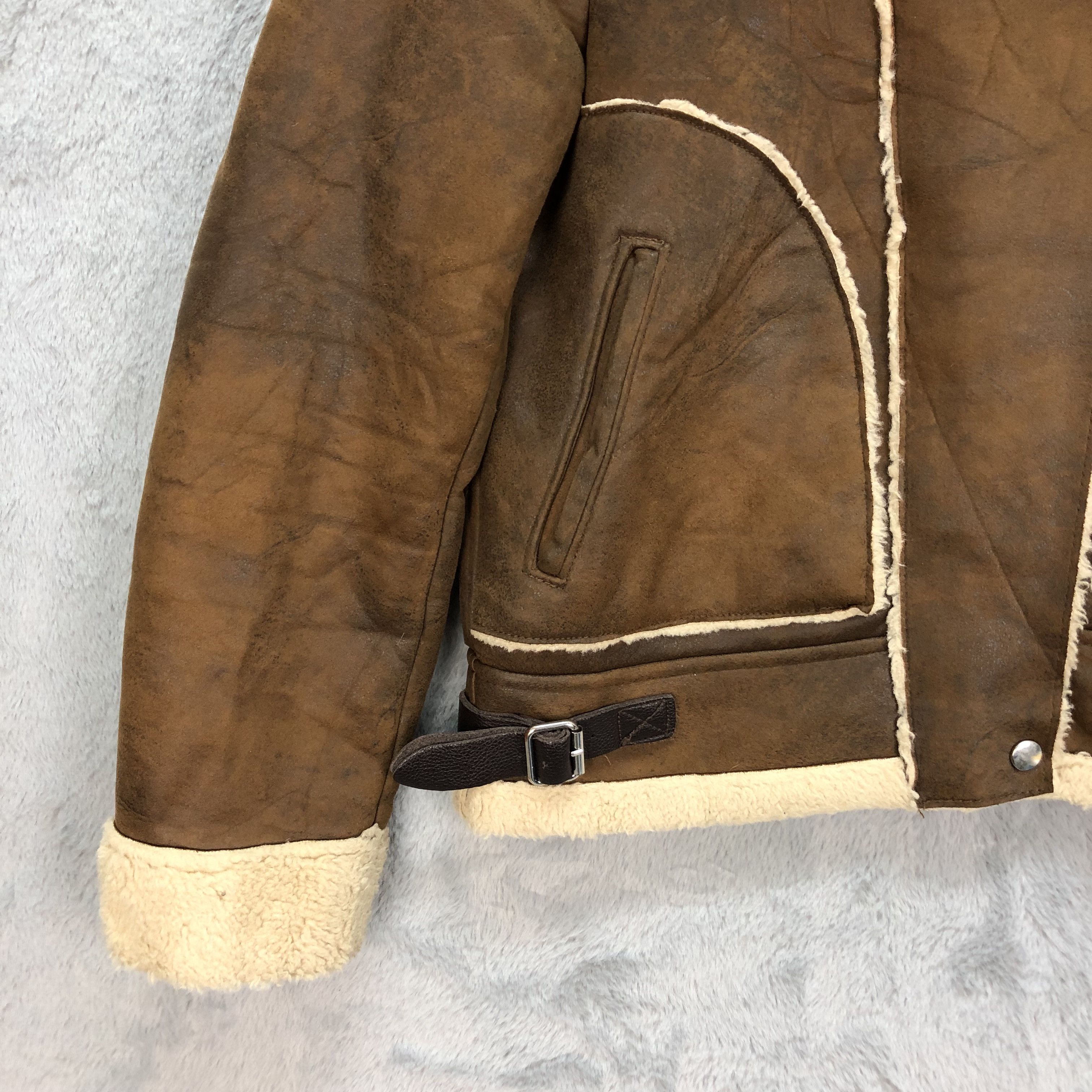 Japanese Brand SHERPA SUEDE JACKET / SHEARLING JACKET #5199-179 Size S / US 4 / IT 40 - 4 Thumbnail