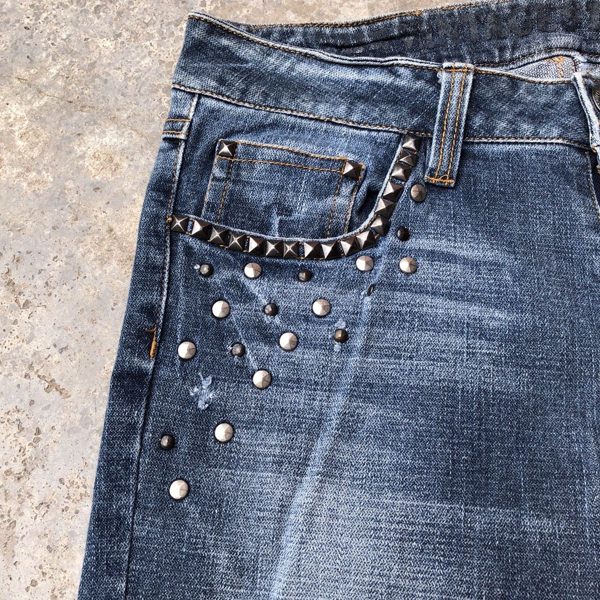 Japanese Brand Vintage japanese jeans spike studded like hysteric glamour Size US 29 - 4 Thumbnail