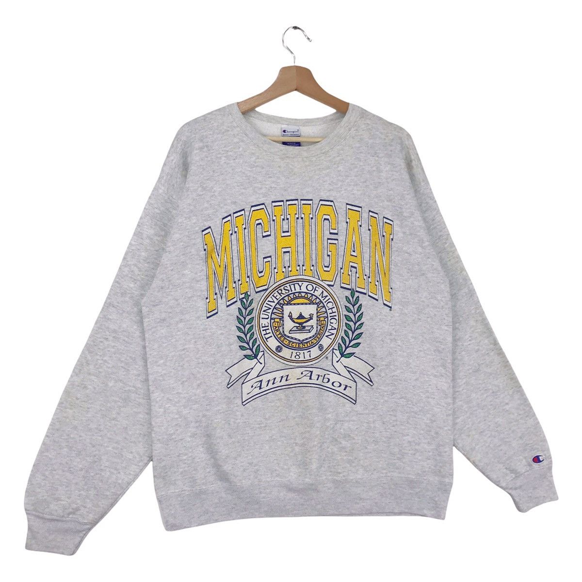 Champion × Vintage 90’s University Of Michigan Sweatshirts Crewneck Size US L / EU 52-54 / 3 - 3 Thumbnail