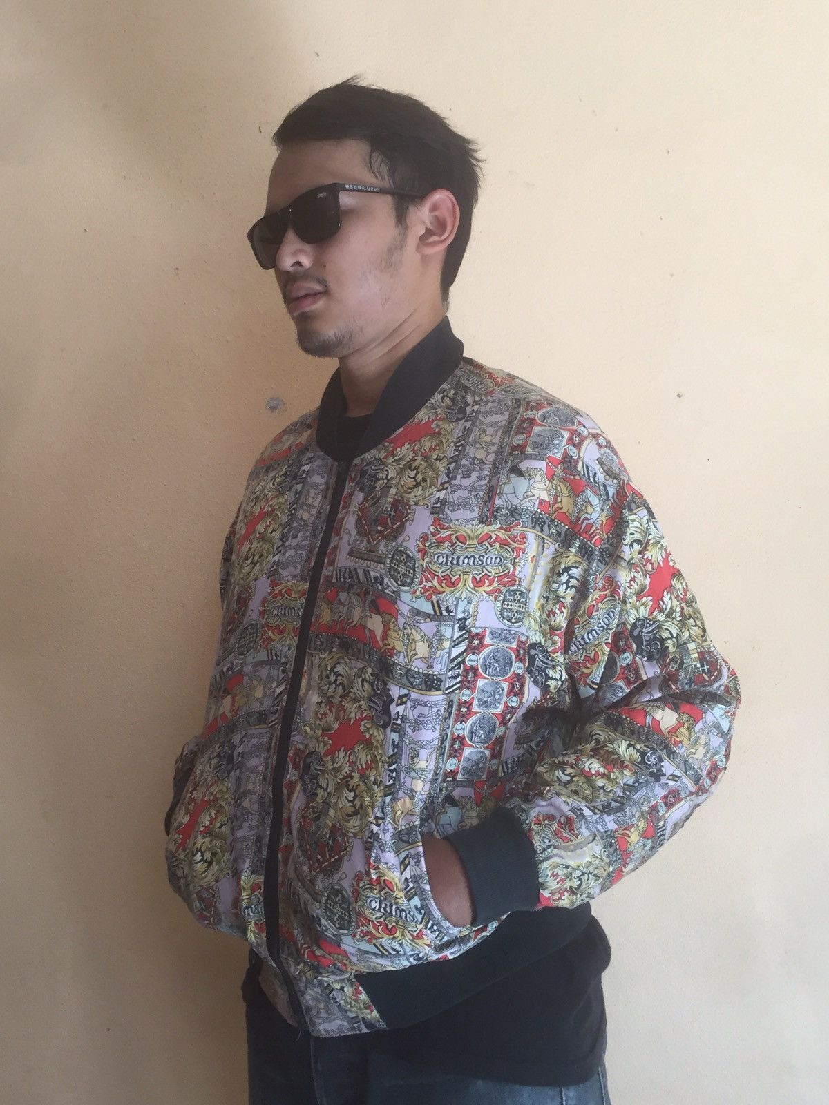 Infinite Archives RARE BAROQUE SILK GOLD JACKET BY DIAMOND BELL NICE DESIGN Size US L / EU 52-54 / 3 - 4 Thumbnail