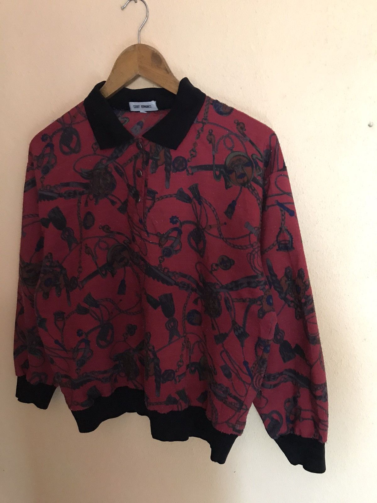 Japanese Brand RARE COURT ROMANCE BAROQUE SILK FULL PRINT HALF BUTTON Size US S / EU 44-46 / 1 - 3 Thumbnail