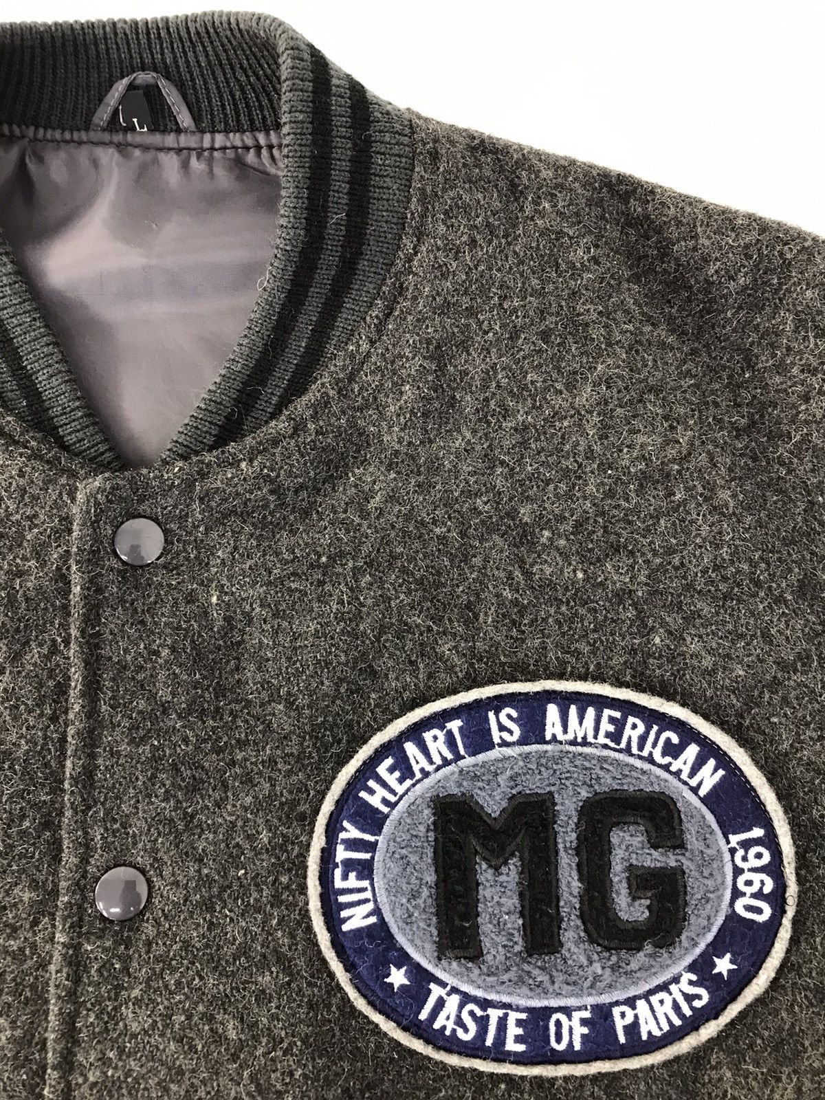 Vintage Vintage MG Simple Varsity Jacket Woll Quilted Inner Size US L / EU 52-54 / 3 - 4 Thumbnail