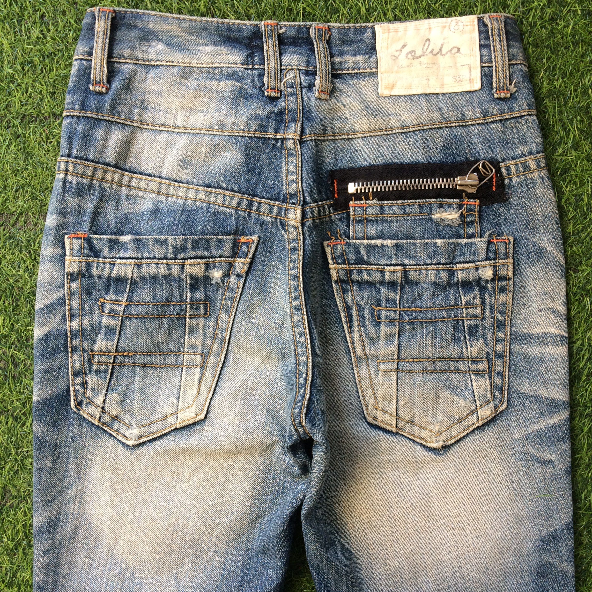 Japanese Brand light blue wash 2000’s grunge style tapered slim jeans D-451 Size US 29 - 4 Thumbnail
