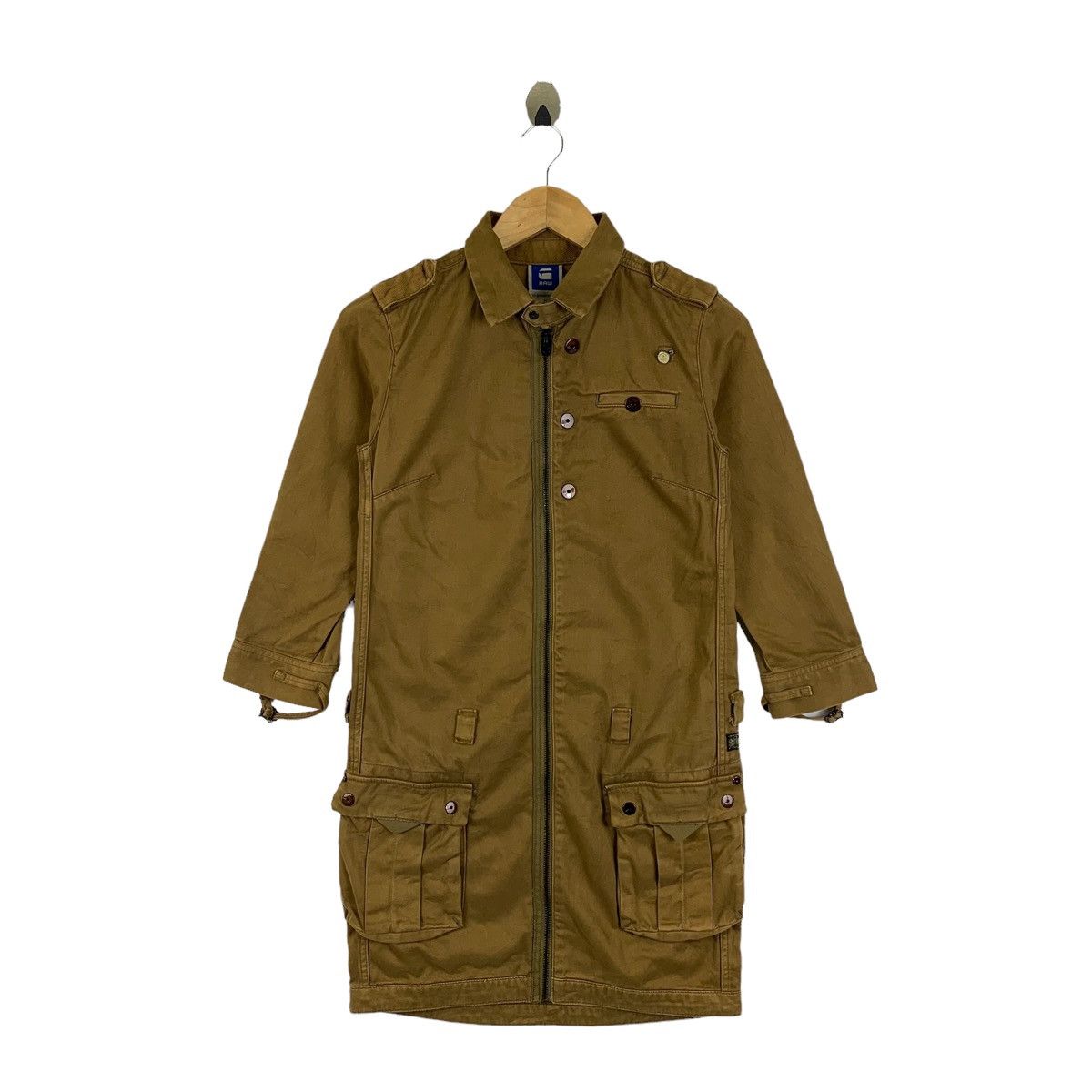image of G Star Raw x Vintage G-Star Raw Workwear Double Pocket Zipper Parkas Coats Jacket in Brown, Women's