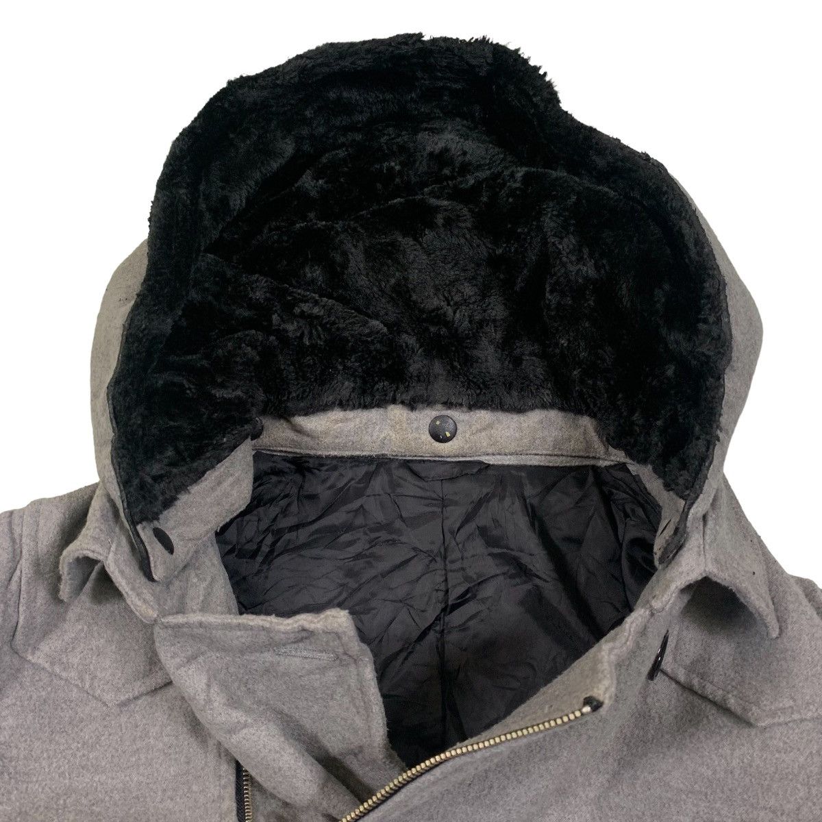 Japanese Brand × Vintage SEMANTIC DESIGN Japanese Brand Wool Hoodie Coats Jacket Size US S / EU 44-46 / 1 - 9 Thumbnail