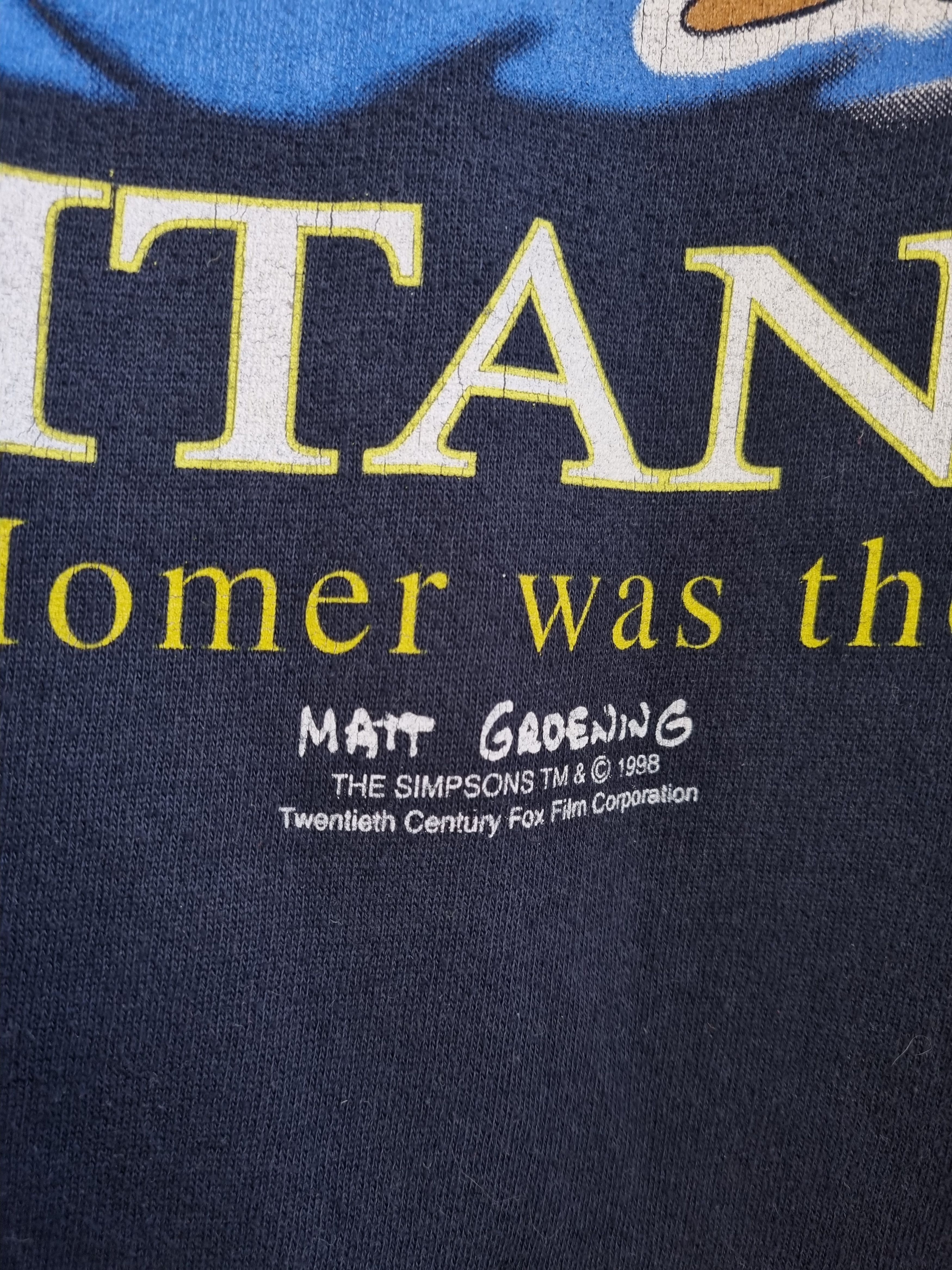Cartoon Network × The Simpsons Rare 98s Vintage Homer Titanic Matt Groening Sweatshirt Size US L / EU 52-54 / 3 - 7 Thumbnail