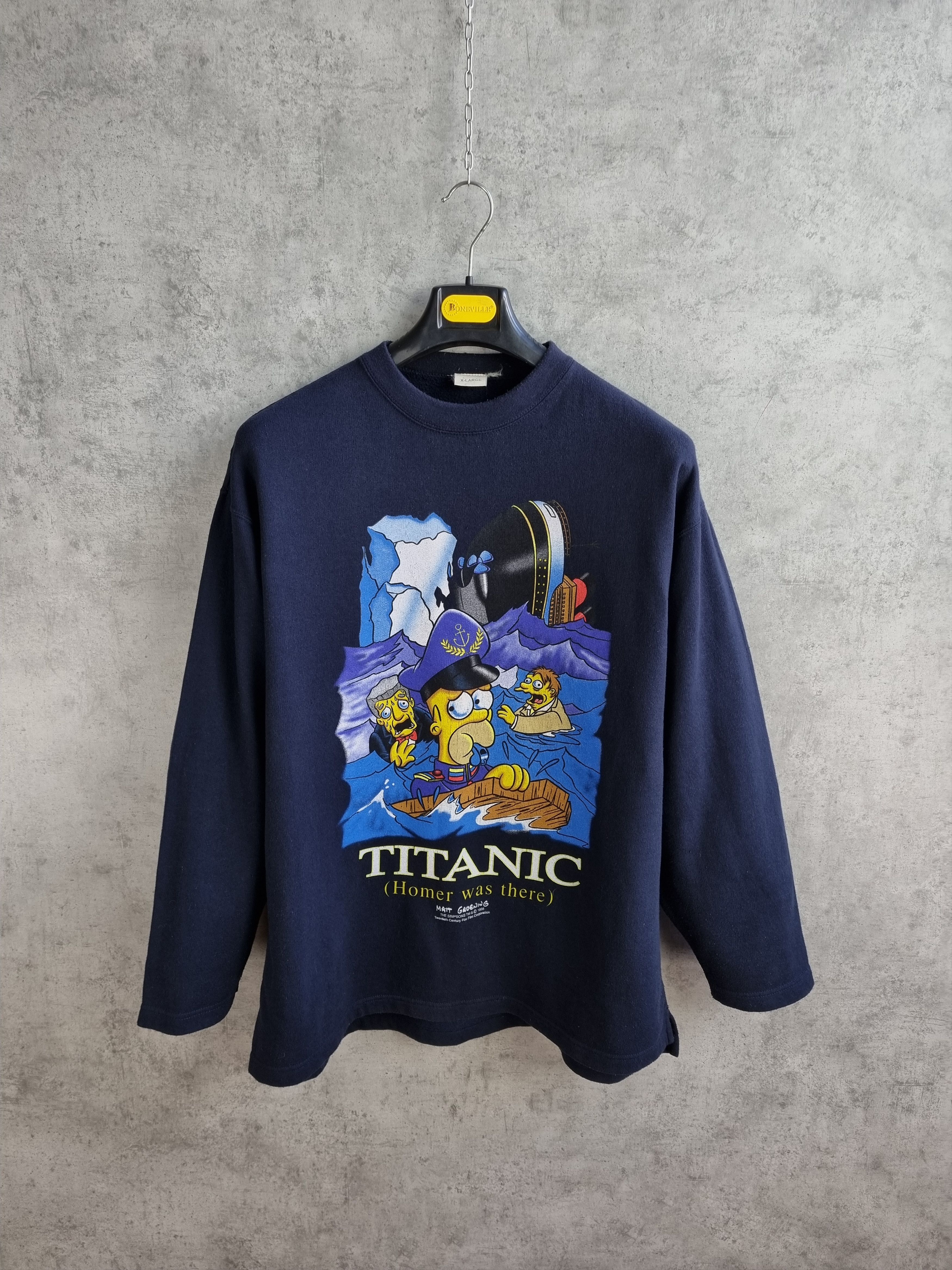 Cartoon Network × The Simpsons Rare 98s Vintage Homer Titanic Matt Groening Sweatshirt Size US L / EU 52-54 / 3 - 9 Thumbnail