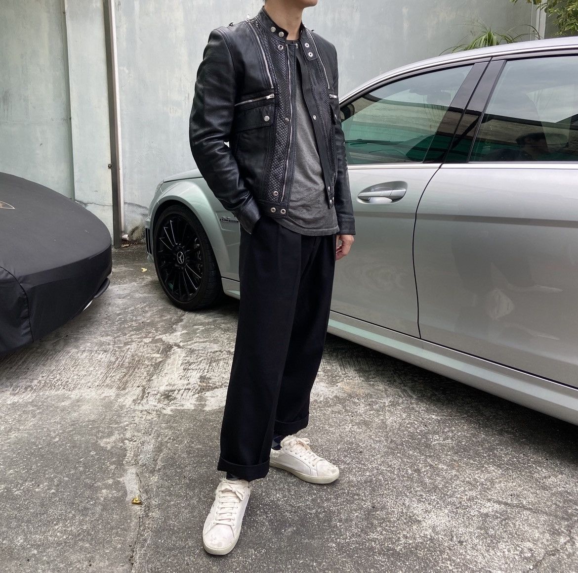 Hedi Slimane × Saint Laurent Paris 15FW Python Patch Aviator Leather Jacket Size US M / EU 48-50 / 2 - 12 Thumbnail