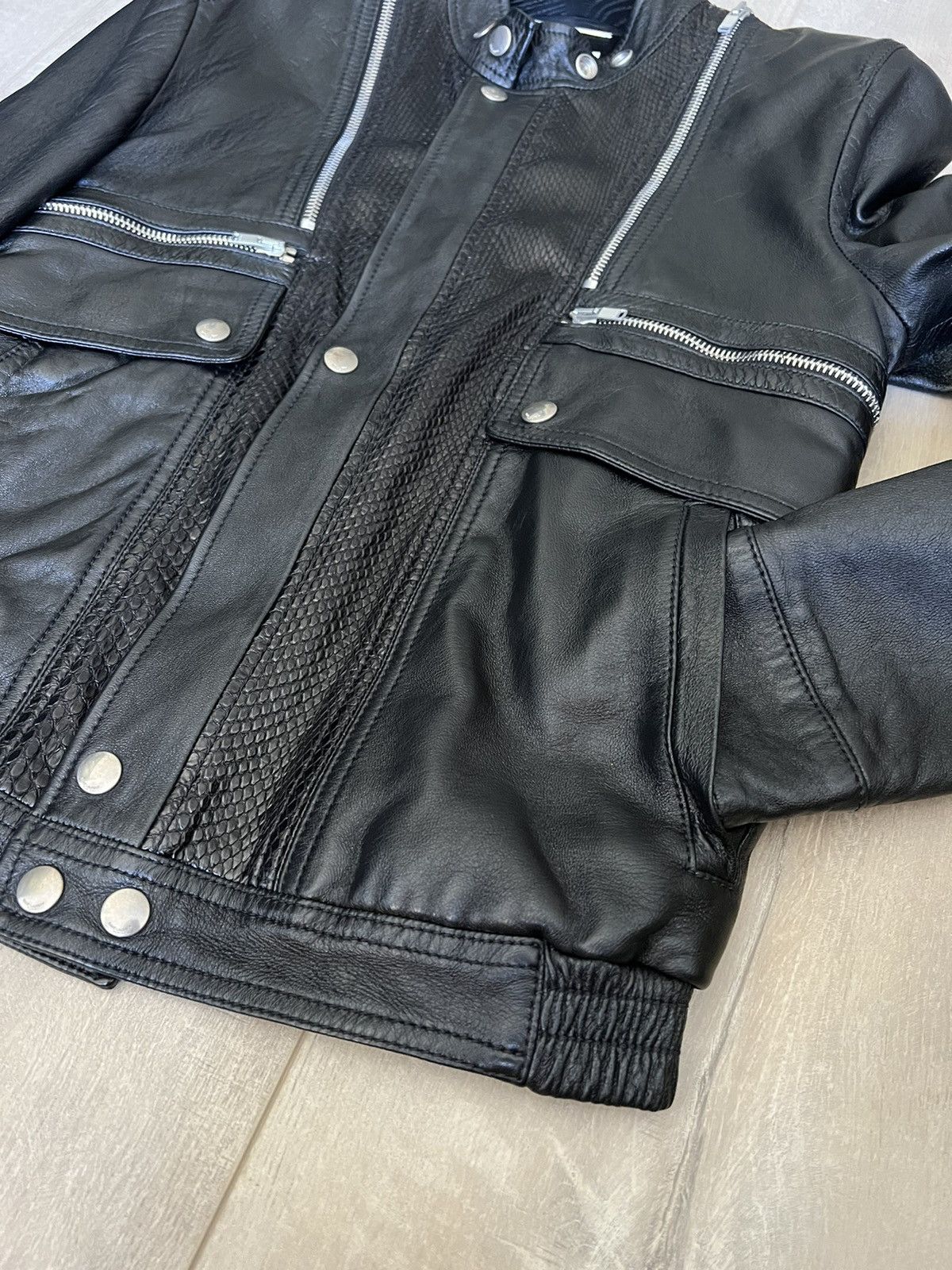 Hedi Slimane × Saint Laurent Paris 15FW Python Patch Aviator Leather Jacket Size US M / EU 48-50 / 2 - 4 Thumbnail