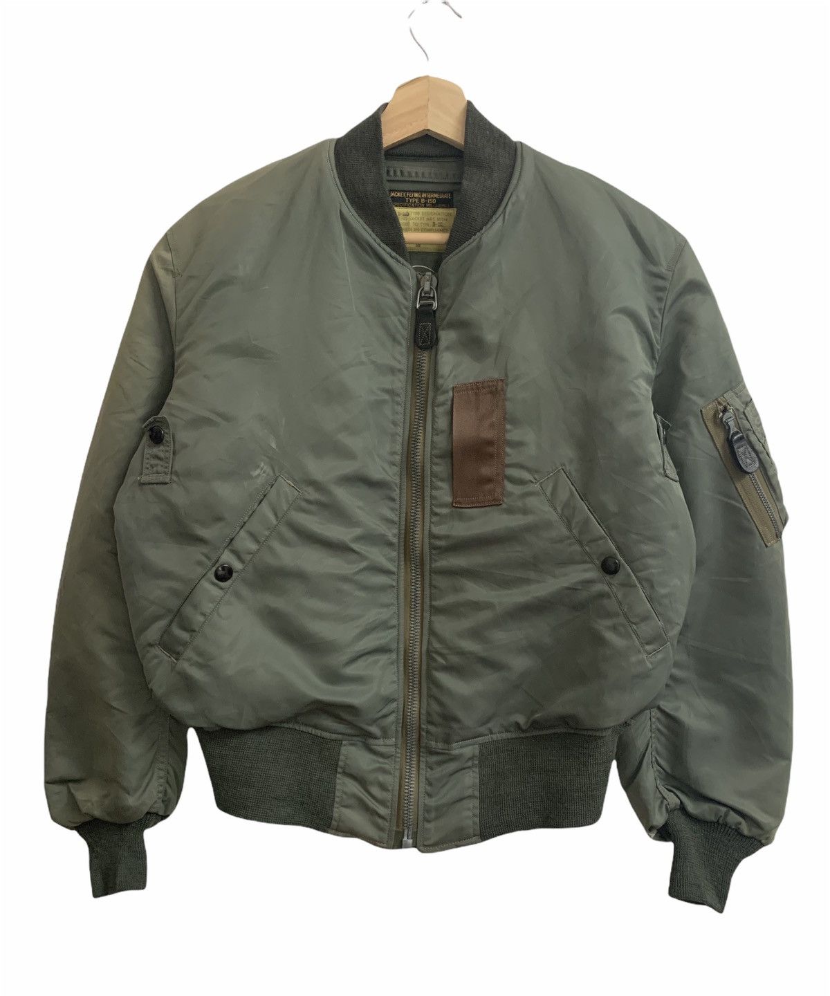 image of Buzz Rickson’S Type B-15D Us Air Force Bomber Jacket in Army Green, Men's (Size Small)