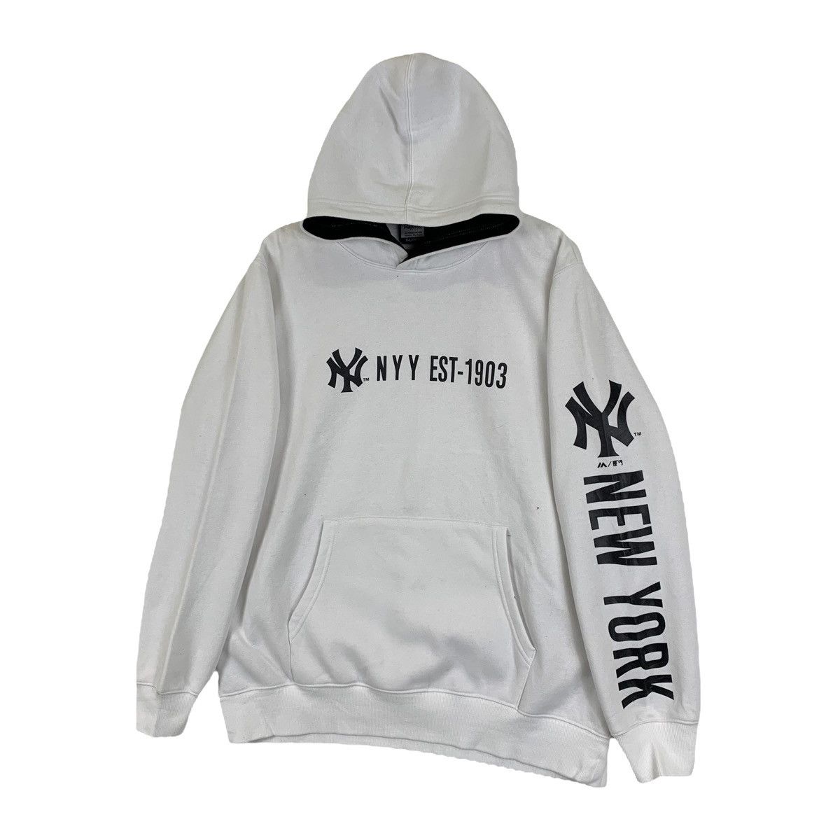 Majestic × New York Yankees × Vintage Vintage New York YANKEES Majestic Baseball Team Hoodie Size US XL / EU 56 / 4 - 4 Thumbnail