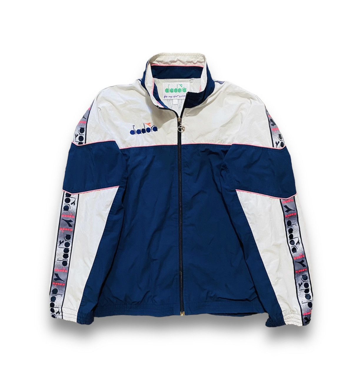 Veste Coupe-vent Diadora Vintage Années 80/90 - Homme Taille L (bleu, Polyester)